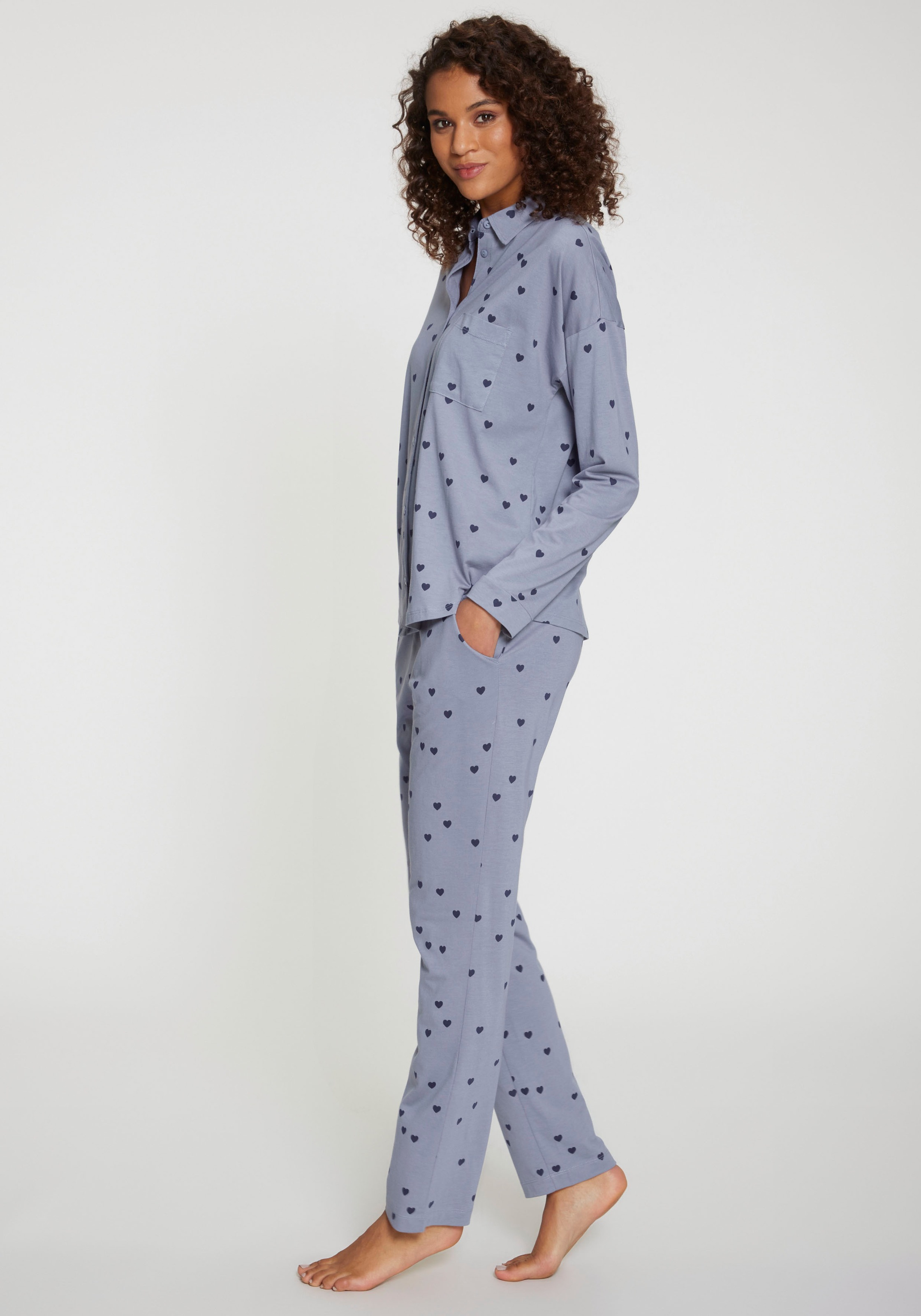 Vivance Dreams Pyjama, (2 tlg.), in klassischem Schnitt