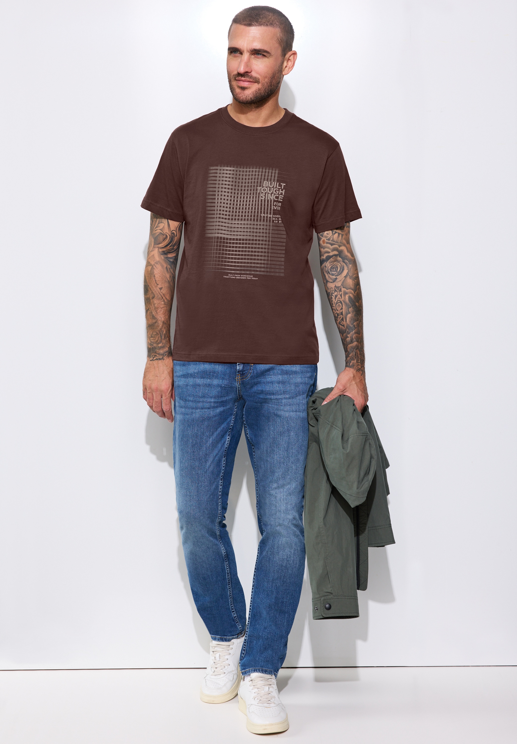 STREET ONE MEN T-Shirt aus reiner Baumwolle