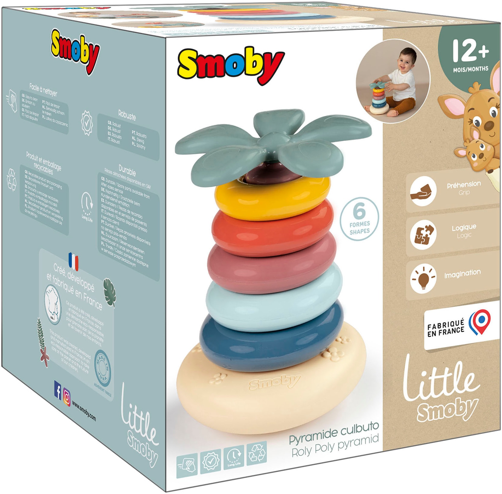 Smoby Steckspielzeug »Little Smoby Stehauf-Ringpyramide«, Made in Europe