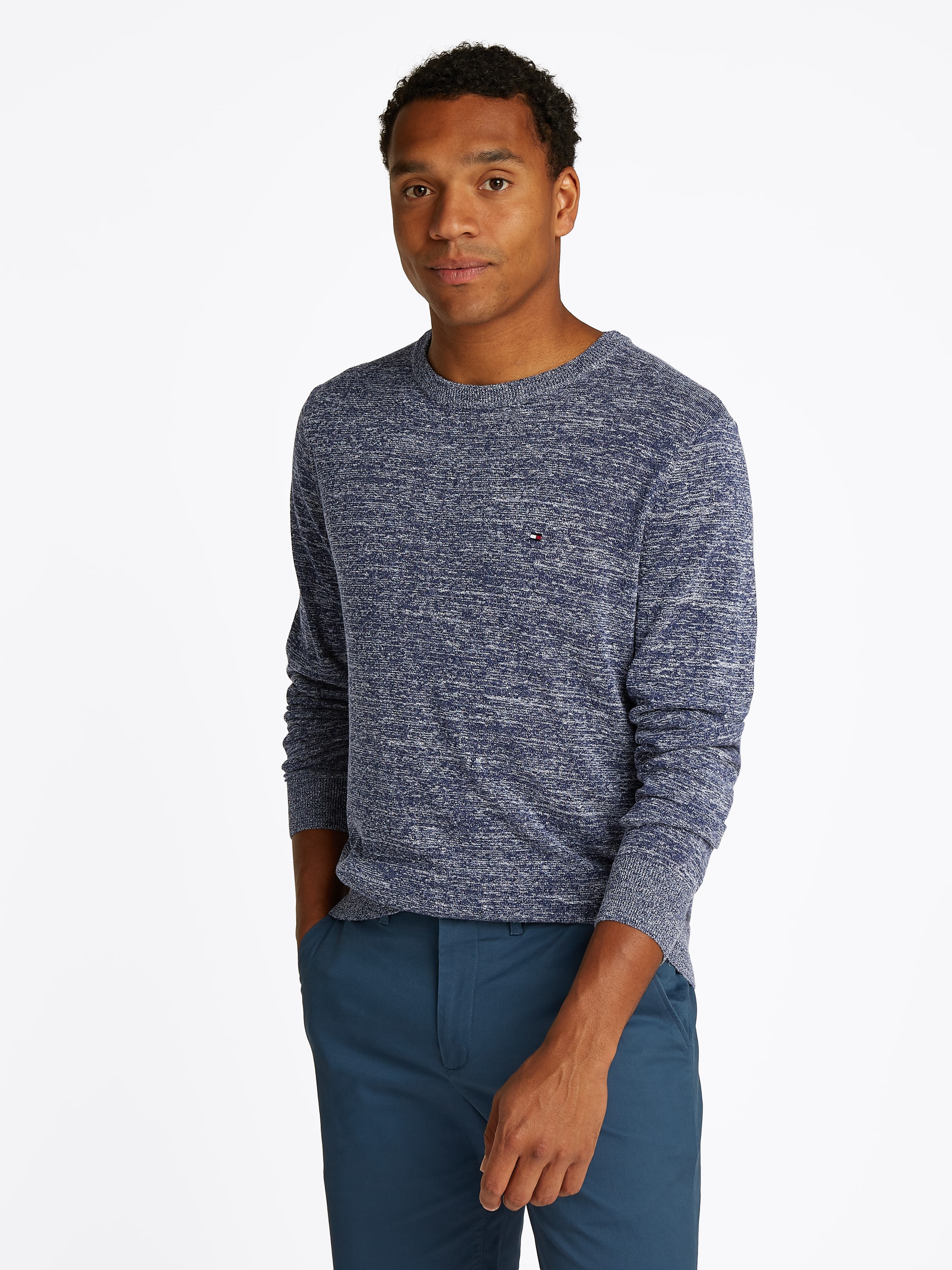 Tommy Hilfiger Rundhalspullover "COTTON LINEN CREW NECK" günstig online kaufen