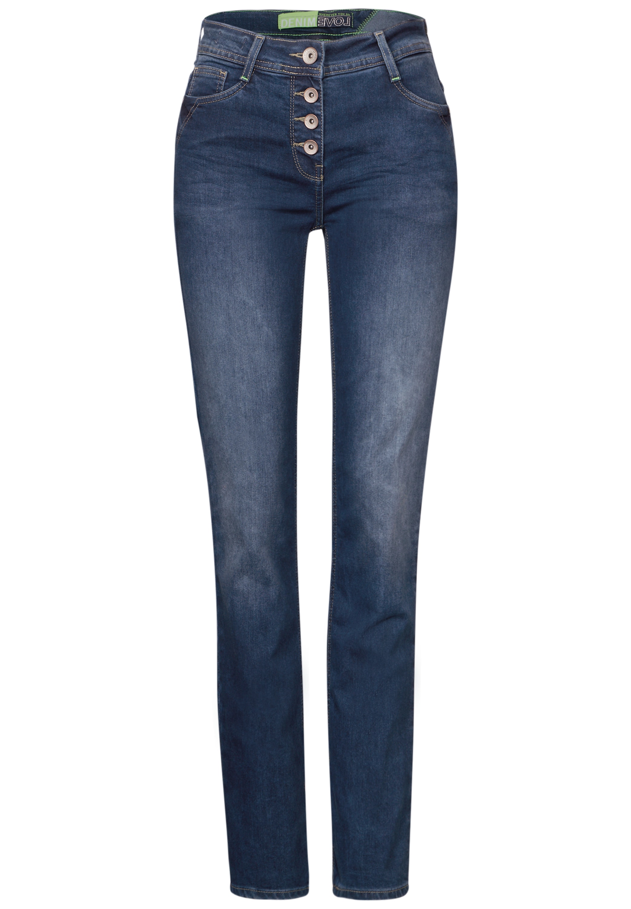 Cecil Straight-Jeans, mit Knopfleiste