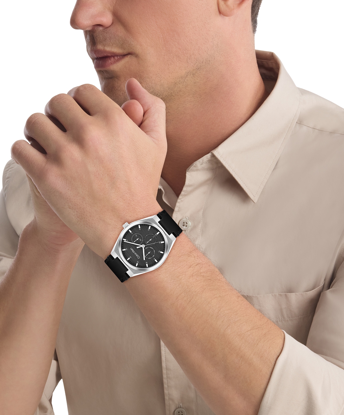 Calvin Klein Multifunktionsuhr »CK MOTION« Quarzuhr, Armbanduhr, Damenuhr, Herrenuhr, Lederarmband, analog