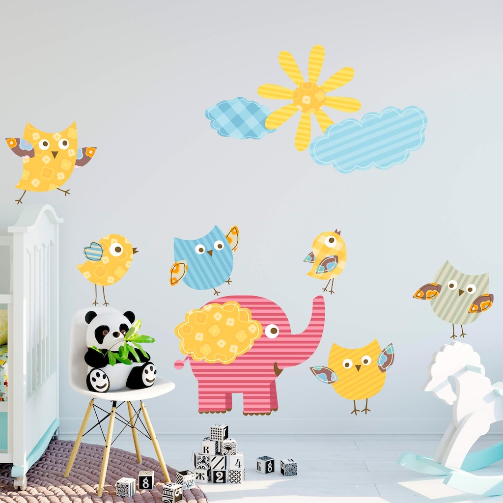 Wall-Art Wandtattoo »Baby Elefant Kinderzimmer Tiere Set«