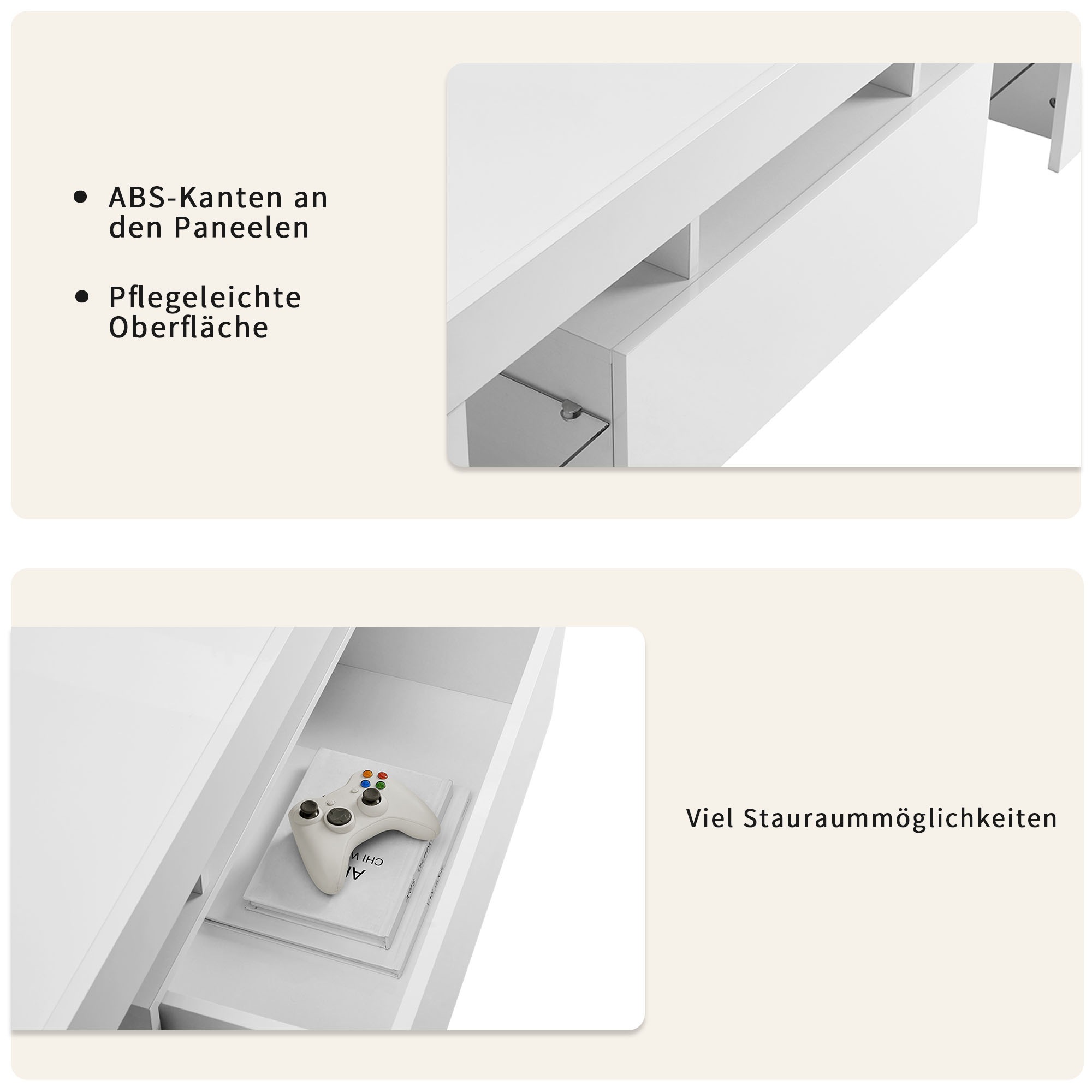 Thumbnail - INOSIGN TV-Board "Cassy" Hochglanz-Fronten, viel Stauraum und Metallschienen, Breite 130 cm