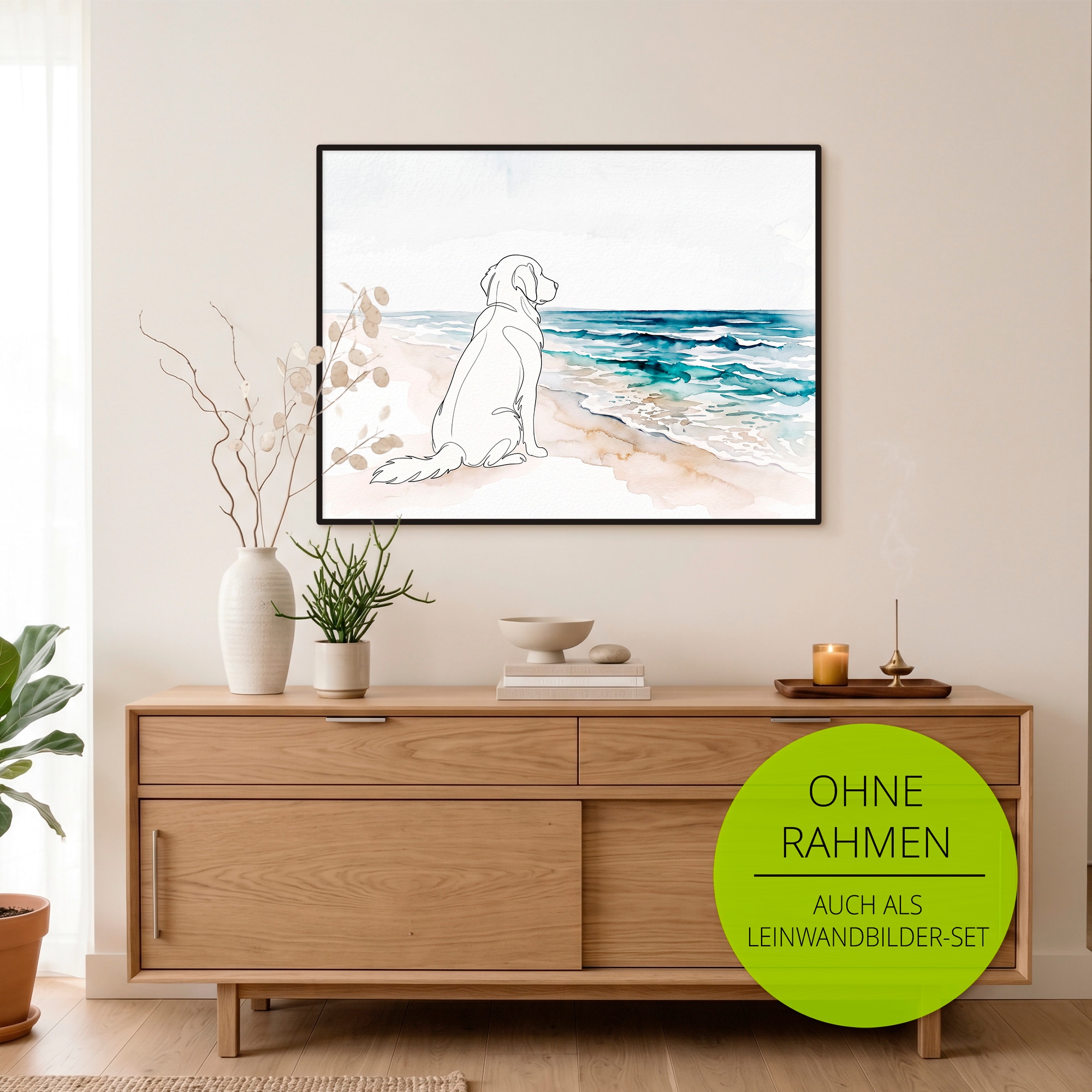 OTTO home Wandbild »Hund am Meer« Hundebilder 1 Stk. tlg. als Poster oder Leinwandbild in versch. Größen