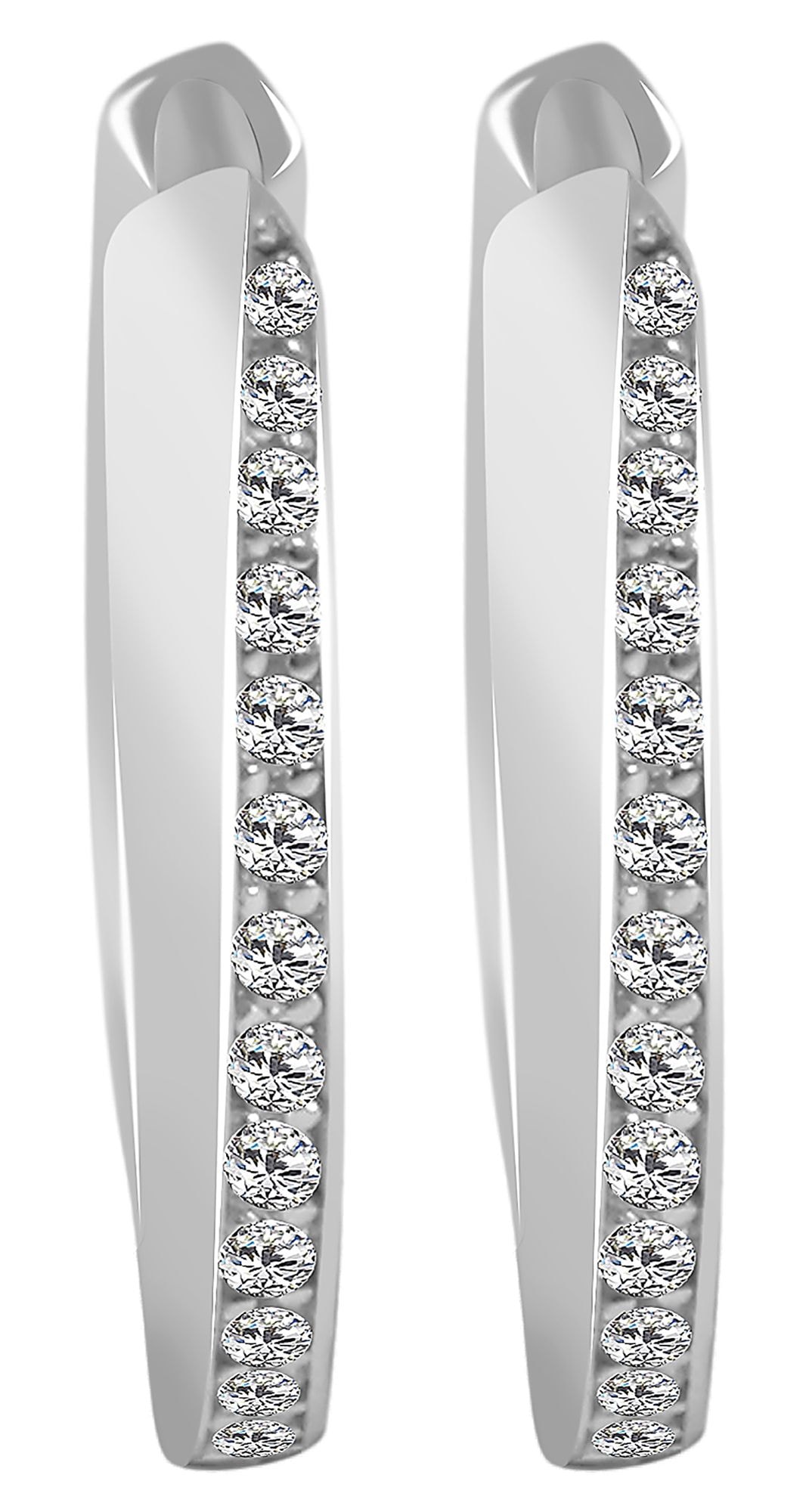 Adelia´s Klappcreolen »Damen Ohrringe – Klappcreole aus 925 Silber mit Zirkonia« Ein Geschenk, das Freude macht