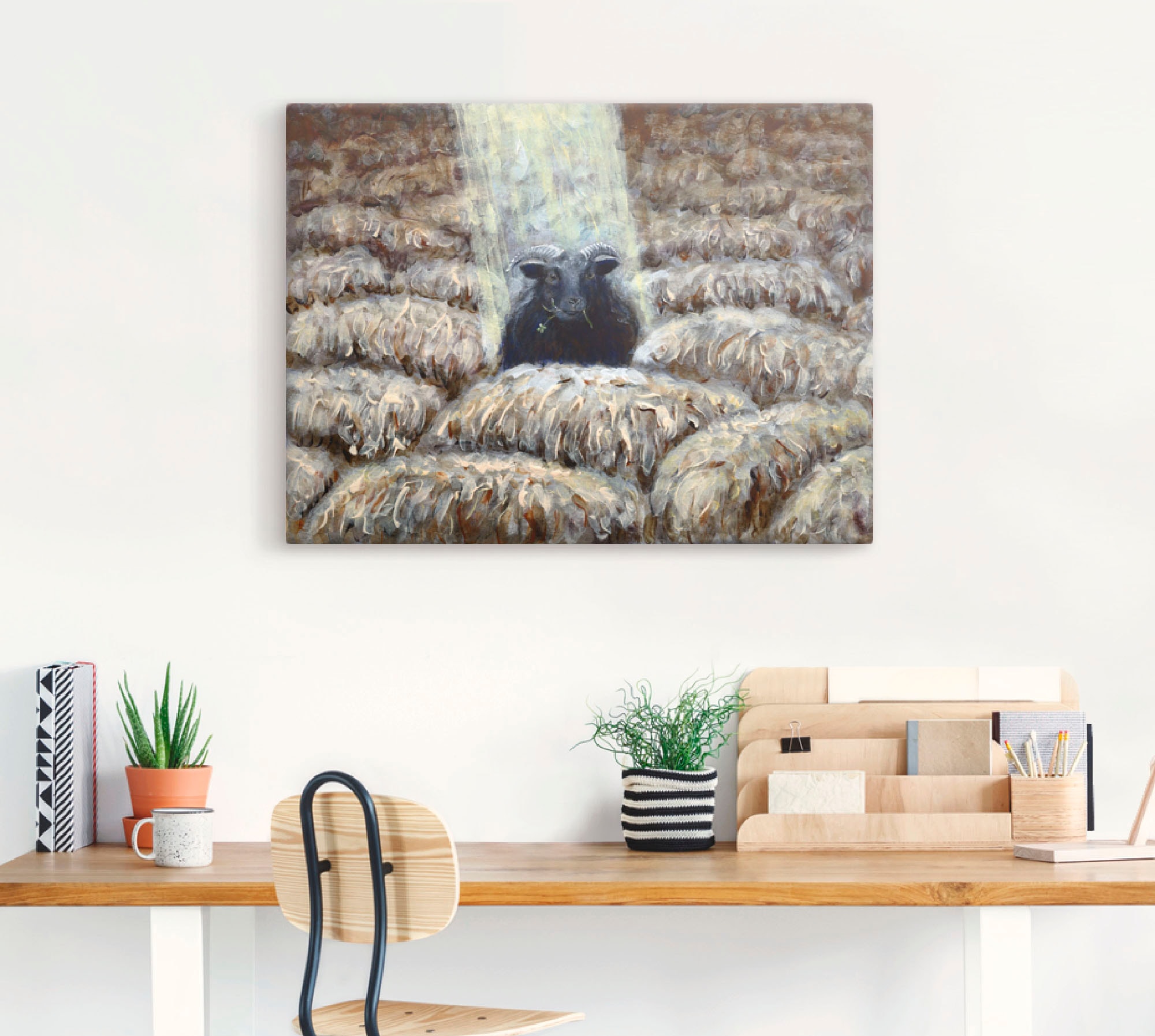 Artland Wandbild »Schwarzes Schaf«, Haustiere, (1 St.), als Leinwandbild in verschied. Größen