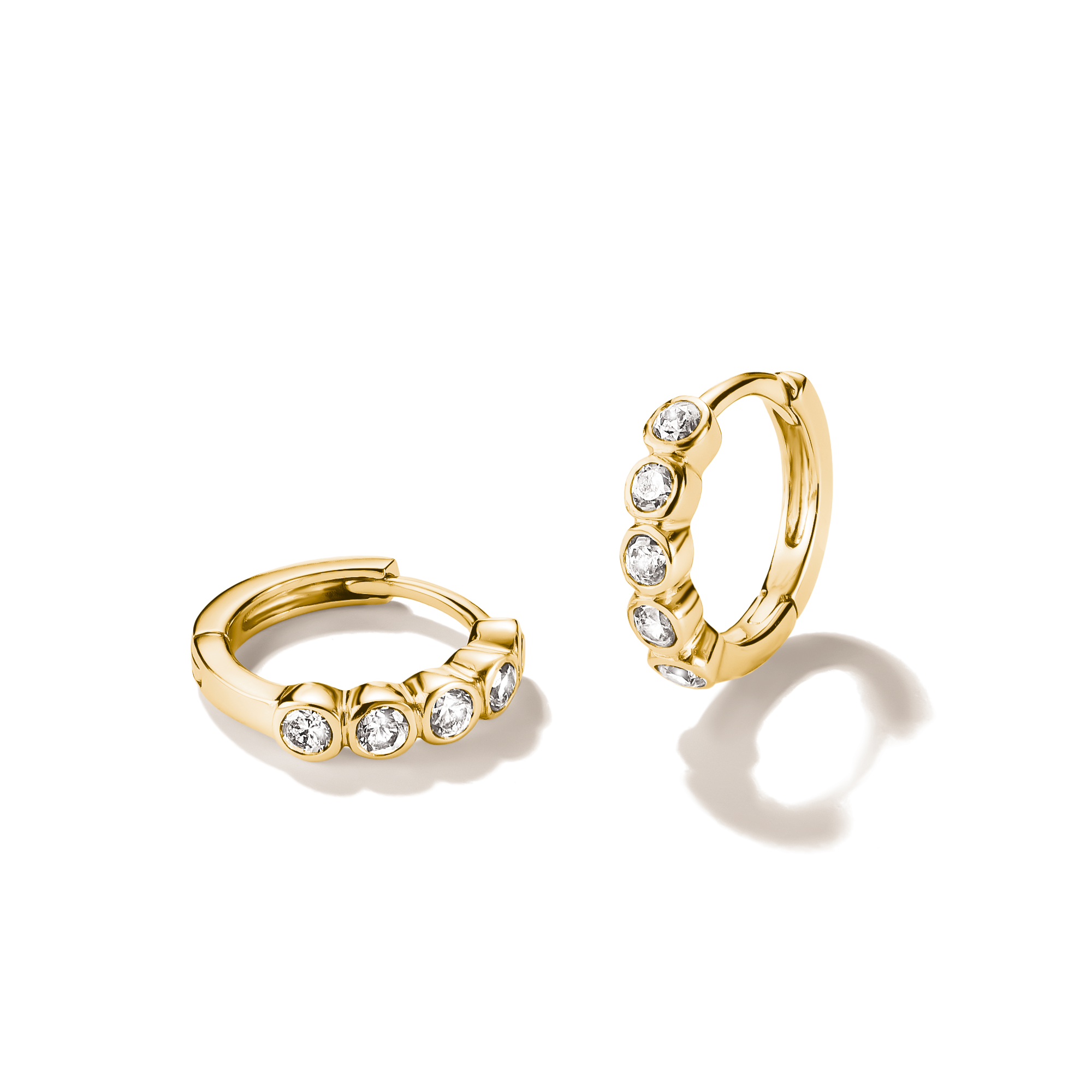 THOMAS SABO Paar Creolen »gelbgoldfarben mit Zirkonia« mit Zirkonia (synth.)