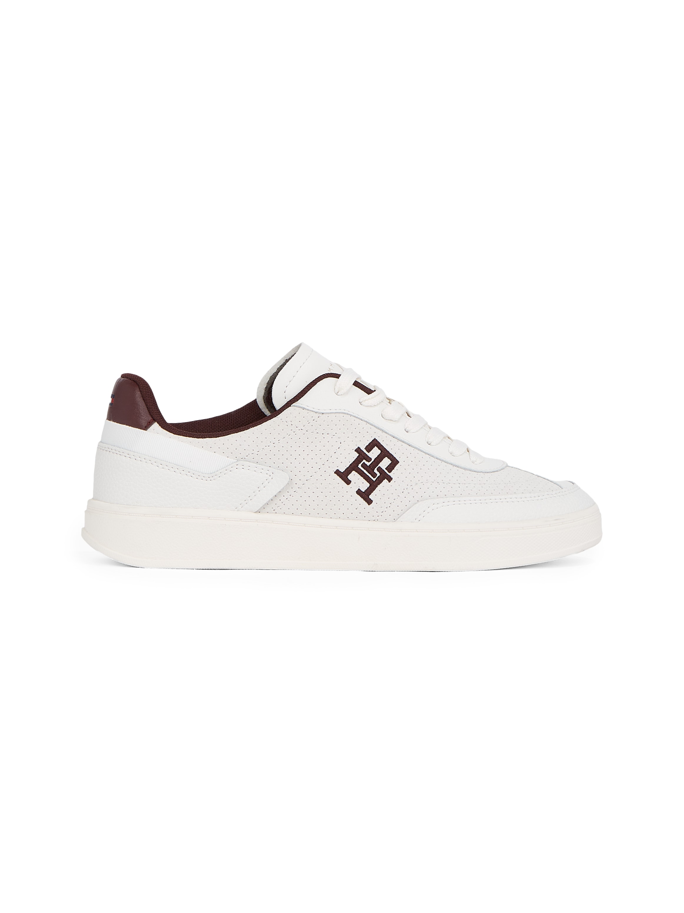 Tommy Hilfiger Plateausneaker »TH HERITAGE SNEAKER PERF«, Freizeitschuh, Halbschuh, Schnürschuh mit TH-Logostickerei