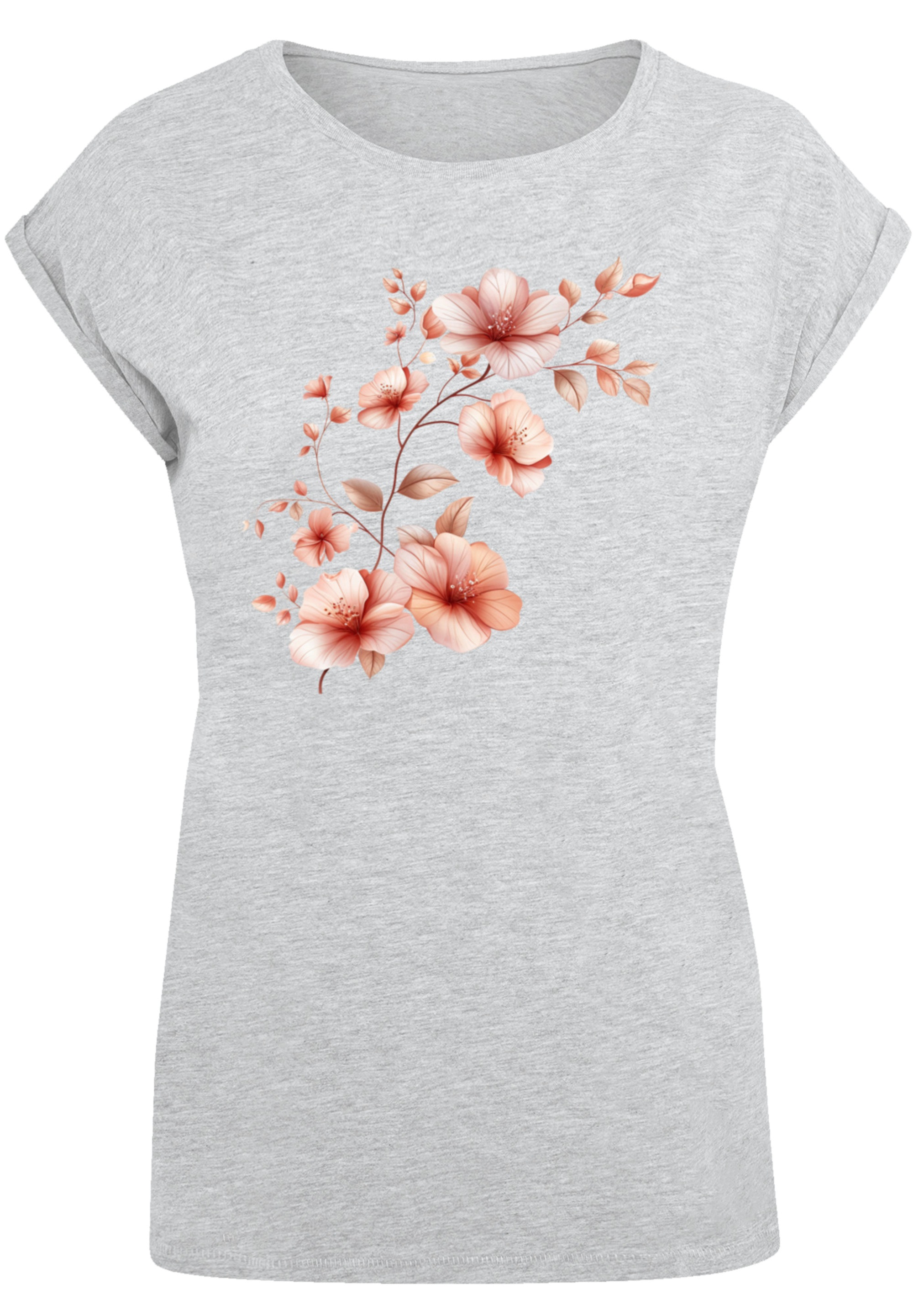 F4NT4STIC T-Shirt »Rosa Blumenzweig 3D«, Premium Qualität