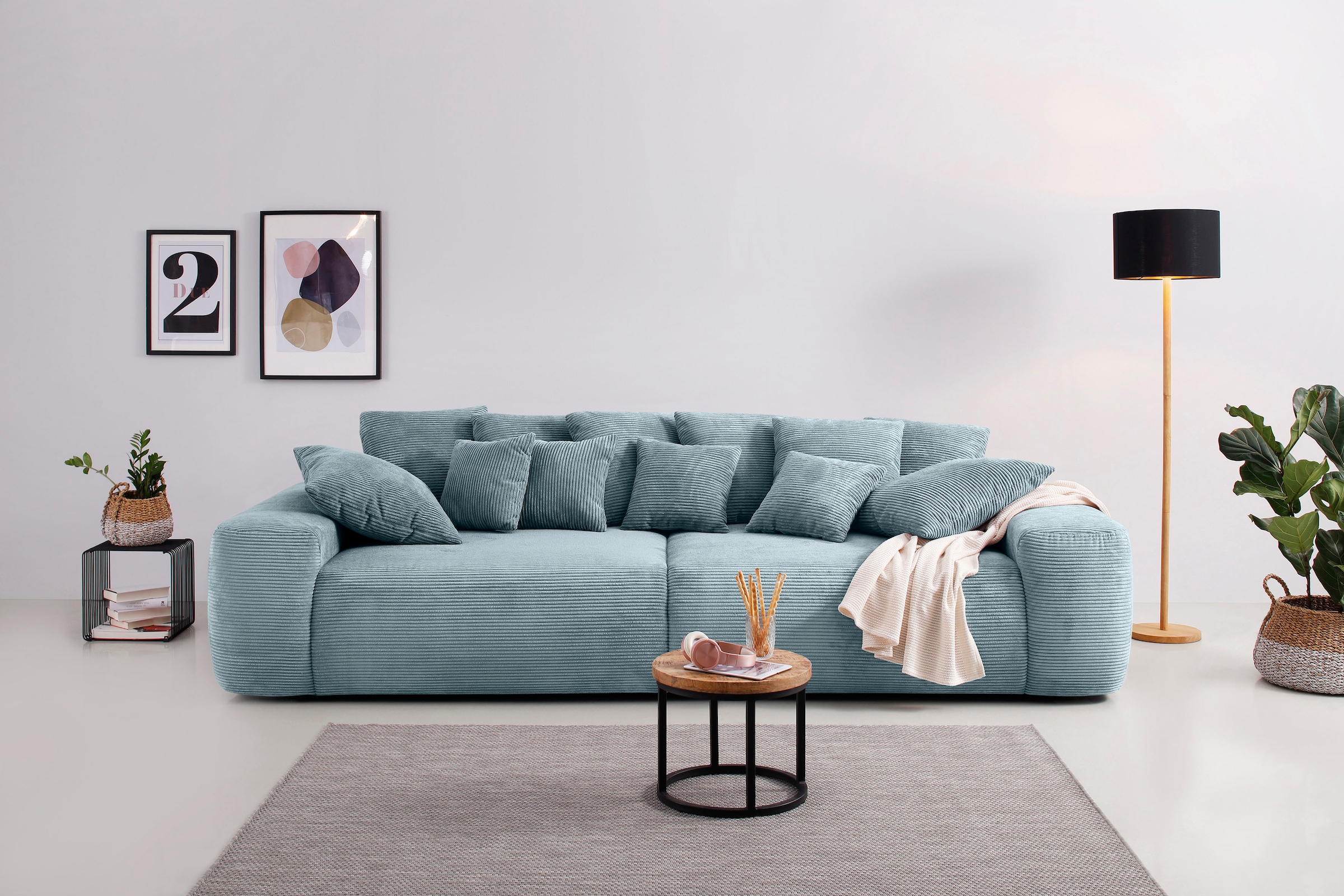 Home affaire mit Sofa kaufen losen vielen 302 Breite Lounge Boxspringfederung, Kissen cm, Big-Sofa »Riveo«, | BAUR