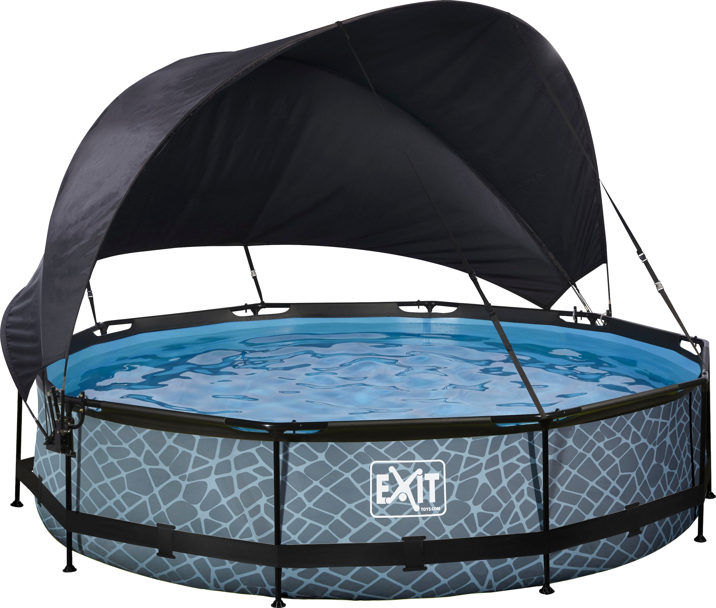 EXIT Framepool »inkl. Sonnensegel«, (Set, 4 tlg.), ØxH: 360x76 cm, mit Kartuschen-Filterpumpe & Filterkartusche