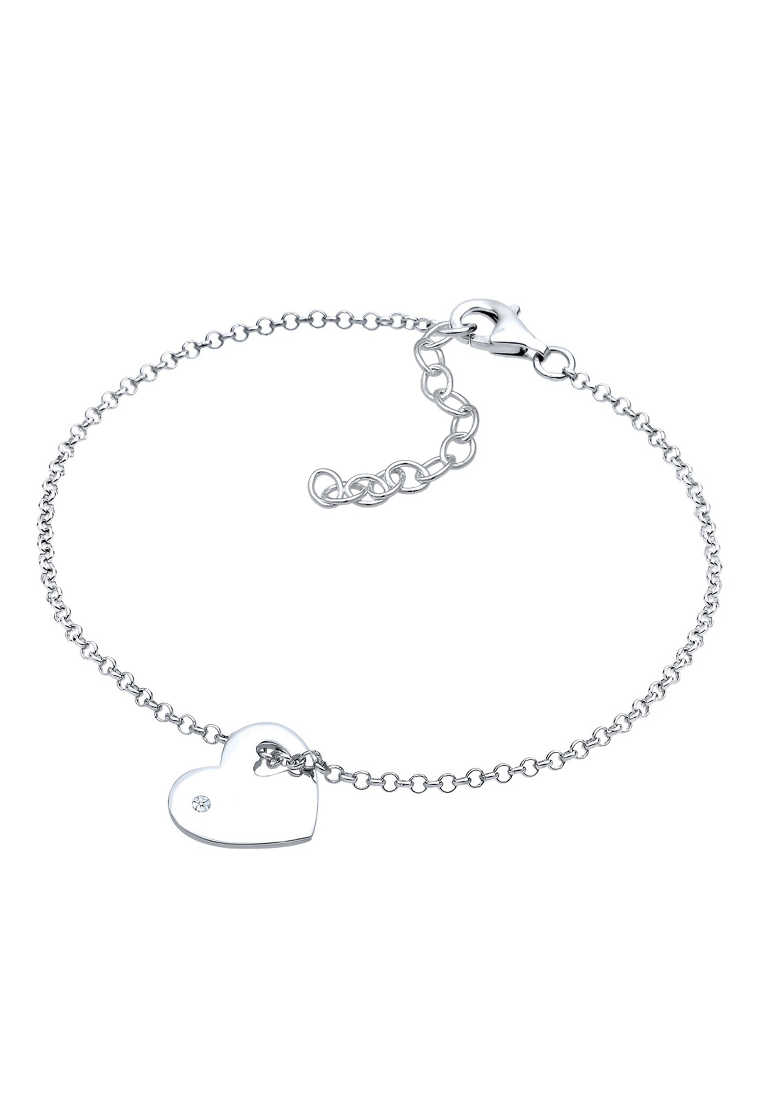 Elli DIAMONDS Armband »Herz Diamant Weiß Brillantschliff (0.015 ct) 925 Sterling Silber«
