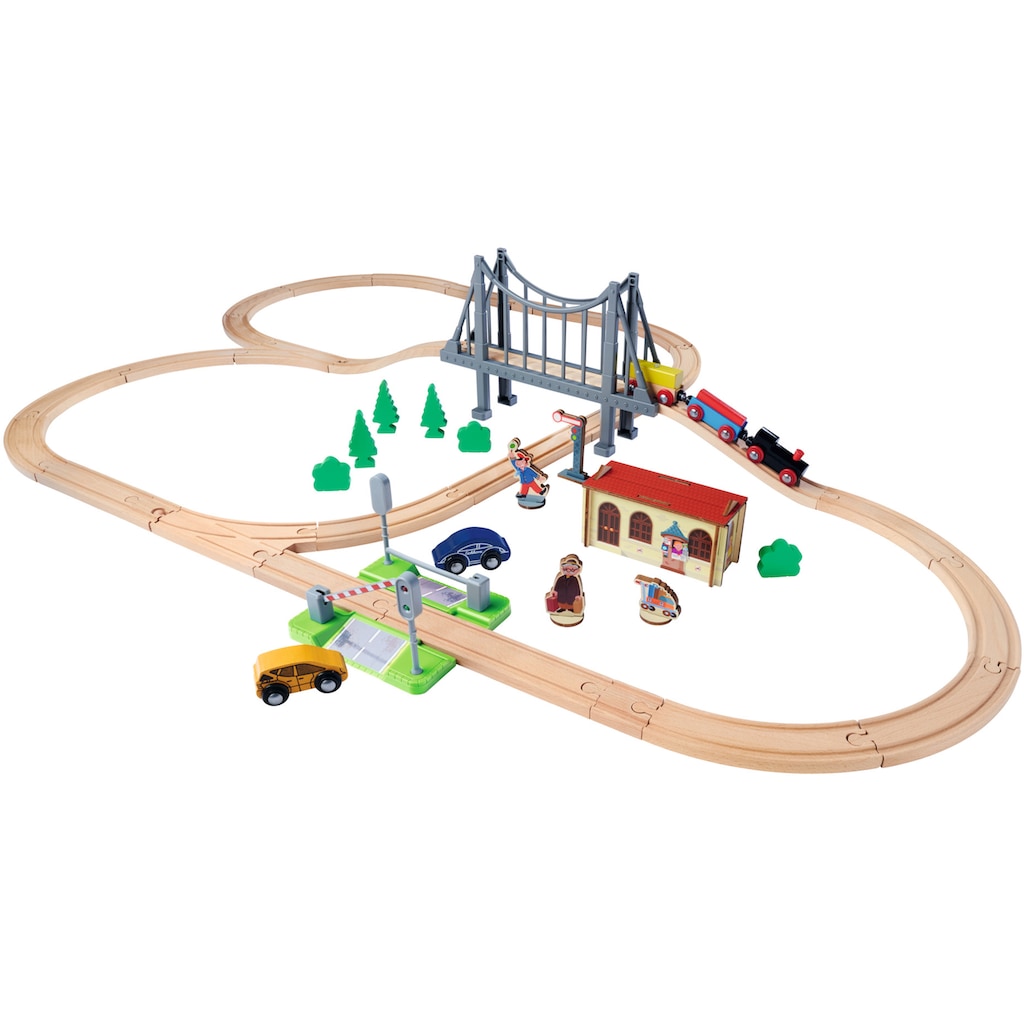 Eichhorn Spielzeug-Eisenbahn »Bahnset mit Brücke«, (Set, 55 tlg.)