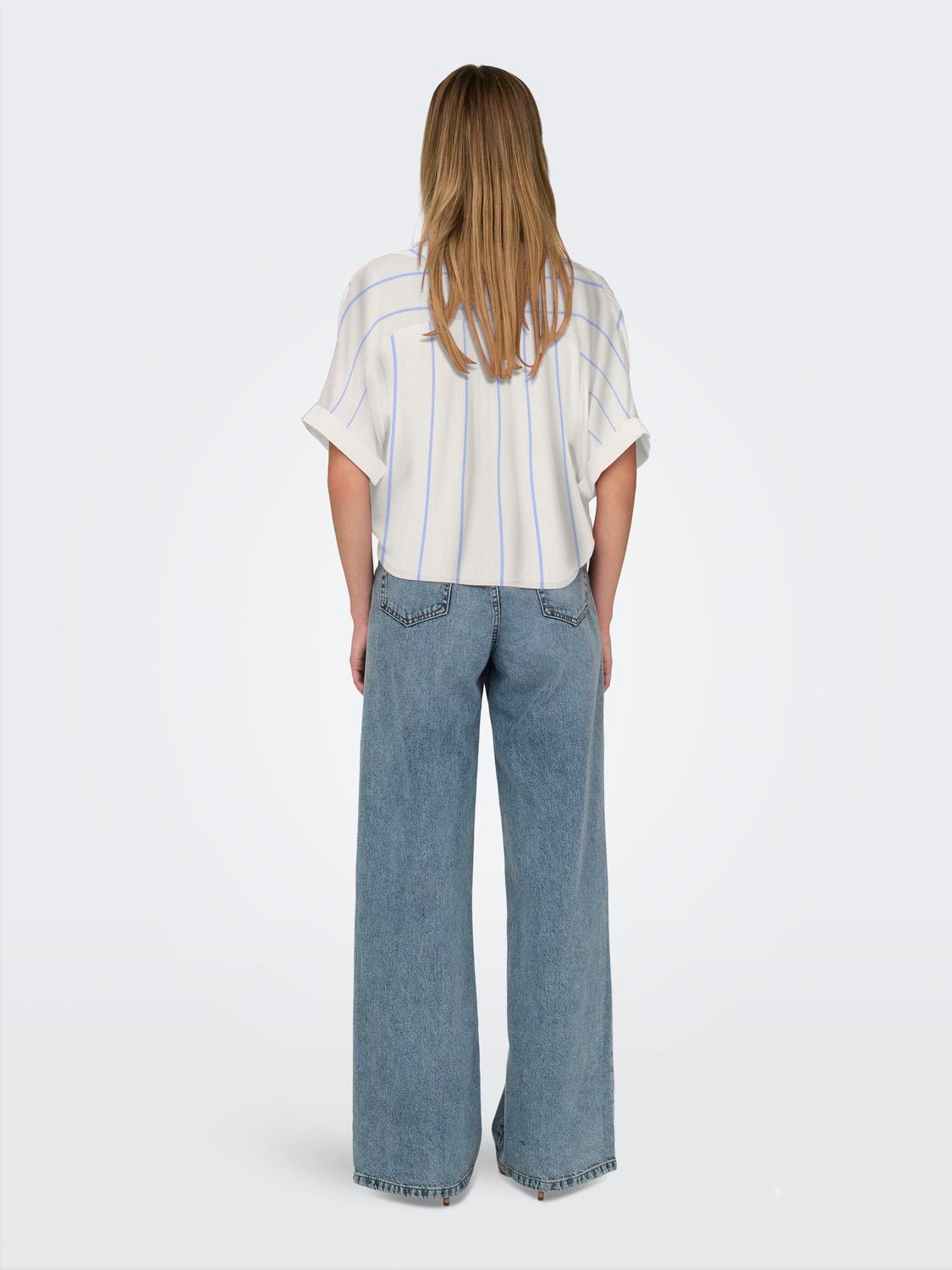 ONLY Kurzarmbluse »ONLPAULA LIFE S/S TIE SHIRT WVN NOOS« Viskose, regular fit