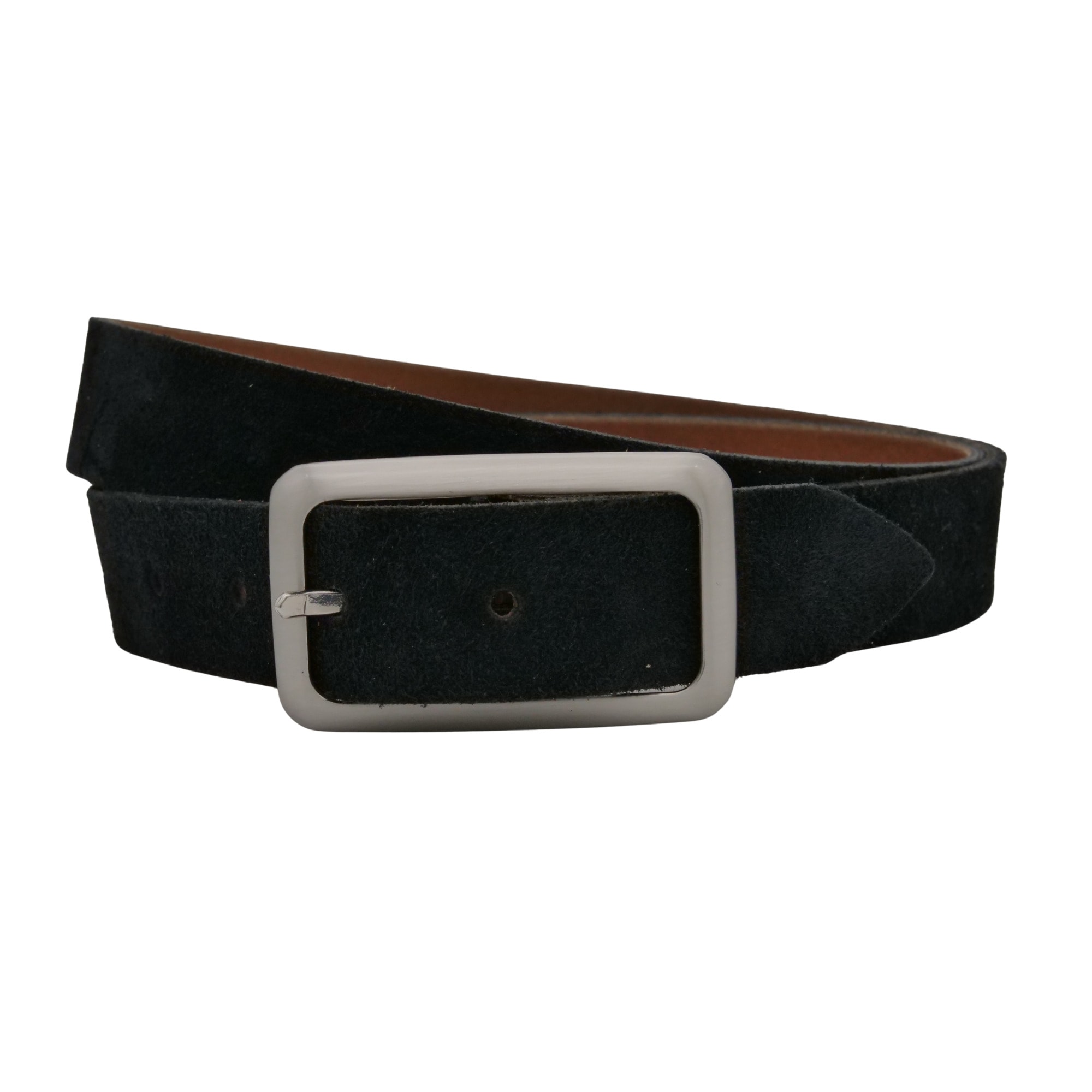 Ledergürtel ANNAMATONI "AnnaMatoni Damen Ledergürtel in hochwertigem Velour Leder 3cm", Damen, Gr. TW85 - 100cm Gesamtlänge, schwarz790, 100% Leder, Gürtel Ledergürtel 4