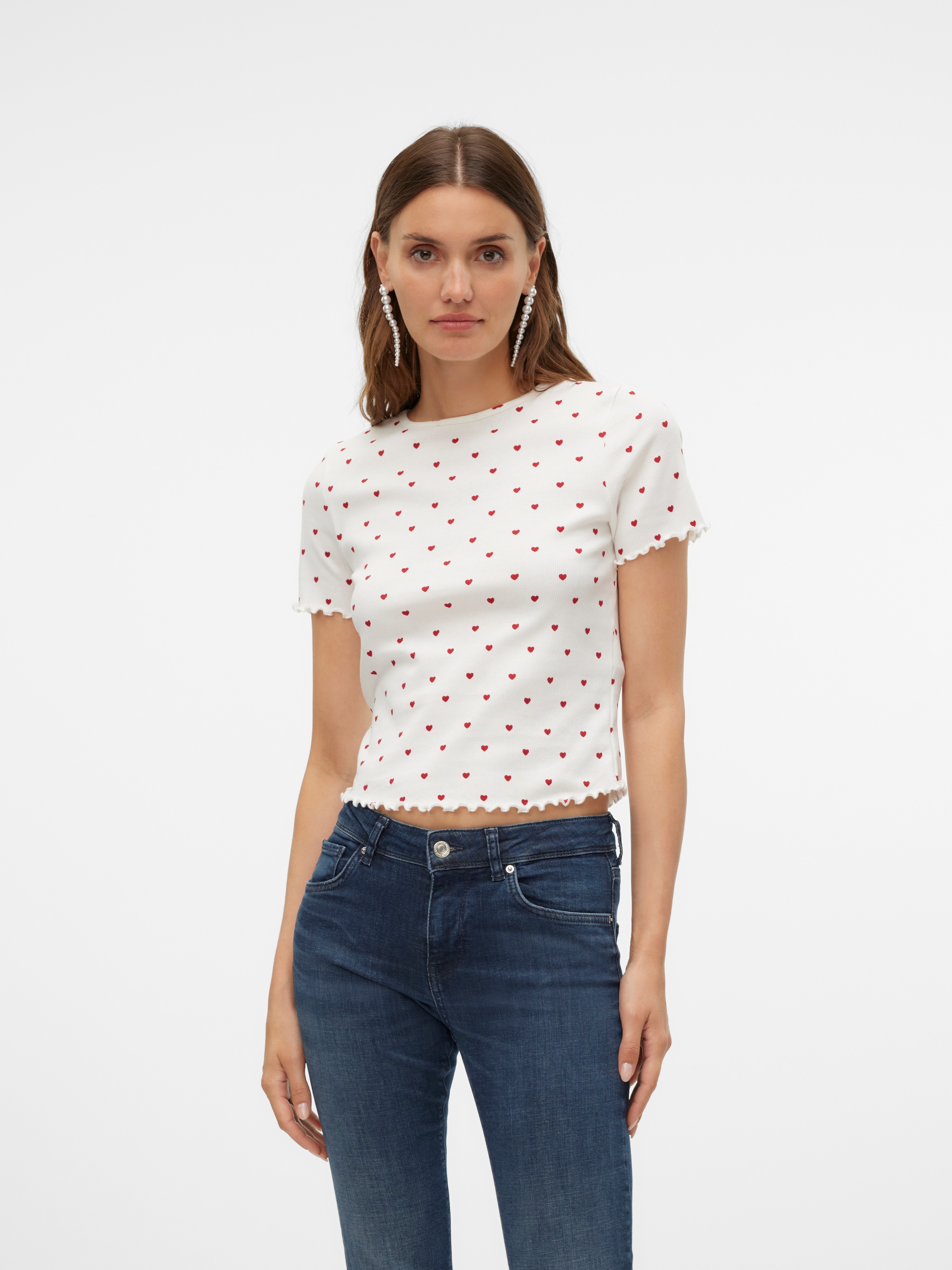Vero Moda Kurzarmshirt "VMHARRY SS O-NECK TOP JRS NOOS" günstig online kaufen