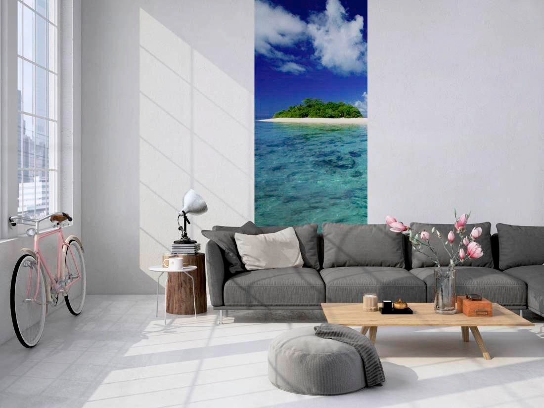 living walls Fototapete "Südseeinsel" glatt Fototapete Meer Strand Blau Grü günstig online kaufen