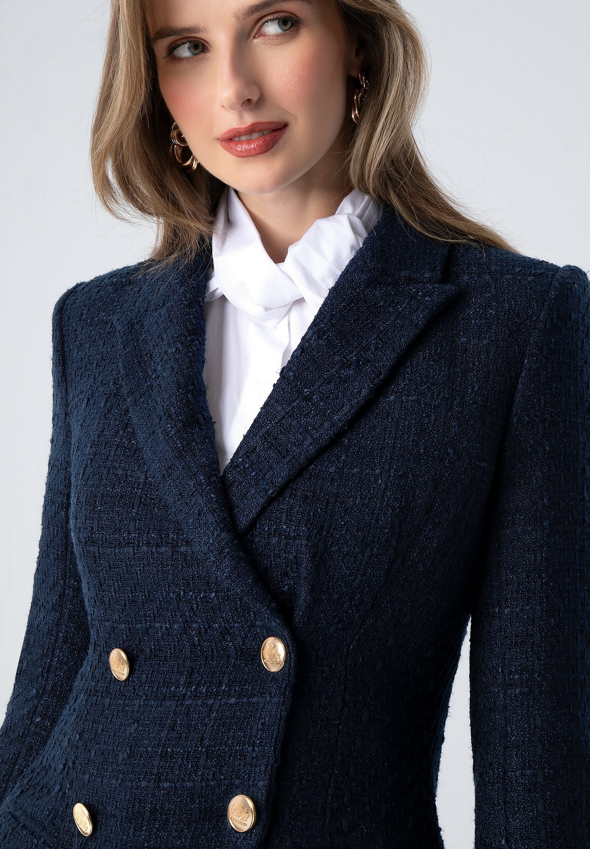 WITTCHEN Longblazer »Modern Classics«, WITTCHEN Damenblazer aus Boucle-Stoff