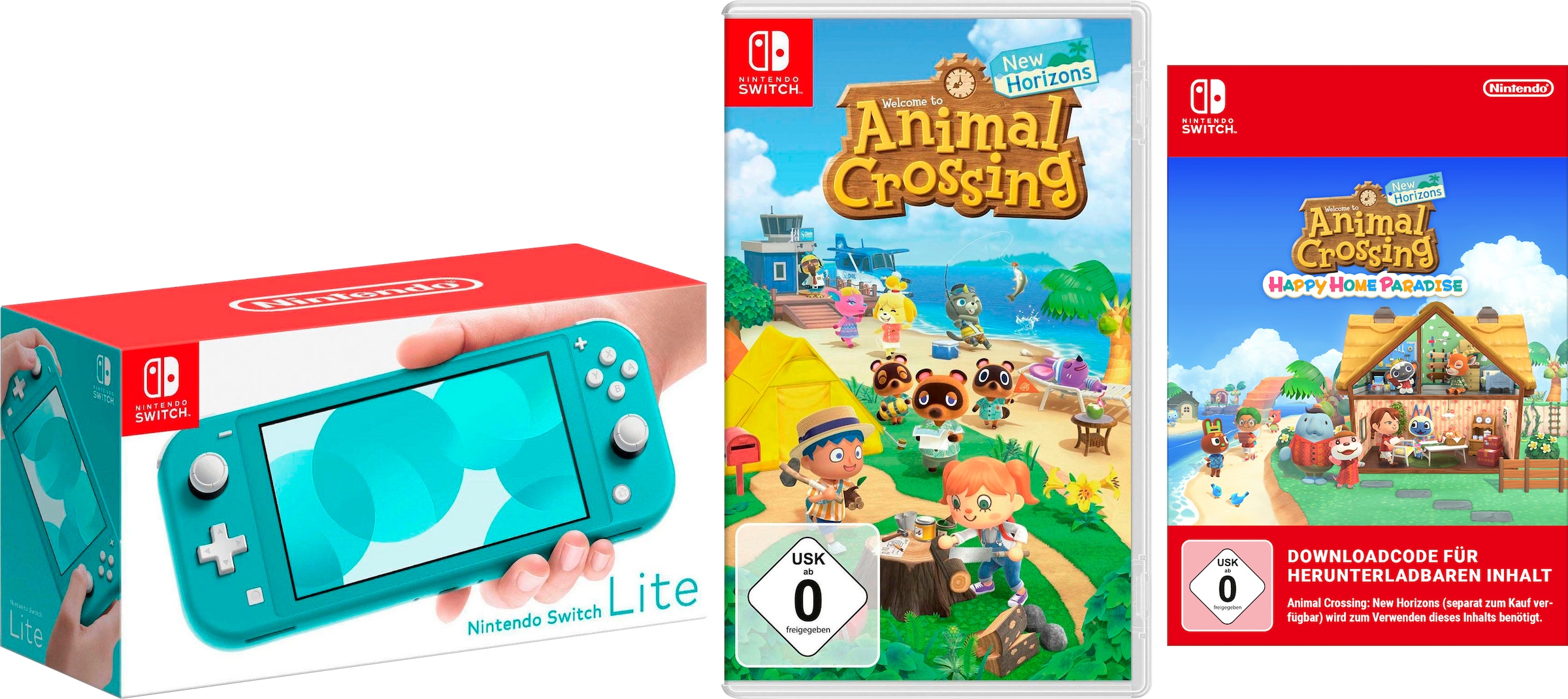 Nintendo Switch Spielekonsole »Lite«, inkl. Animal Crossing + DLC (Happy Home Paradise)