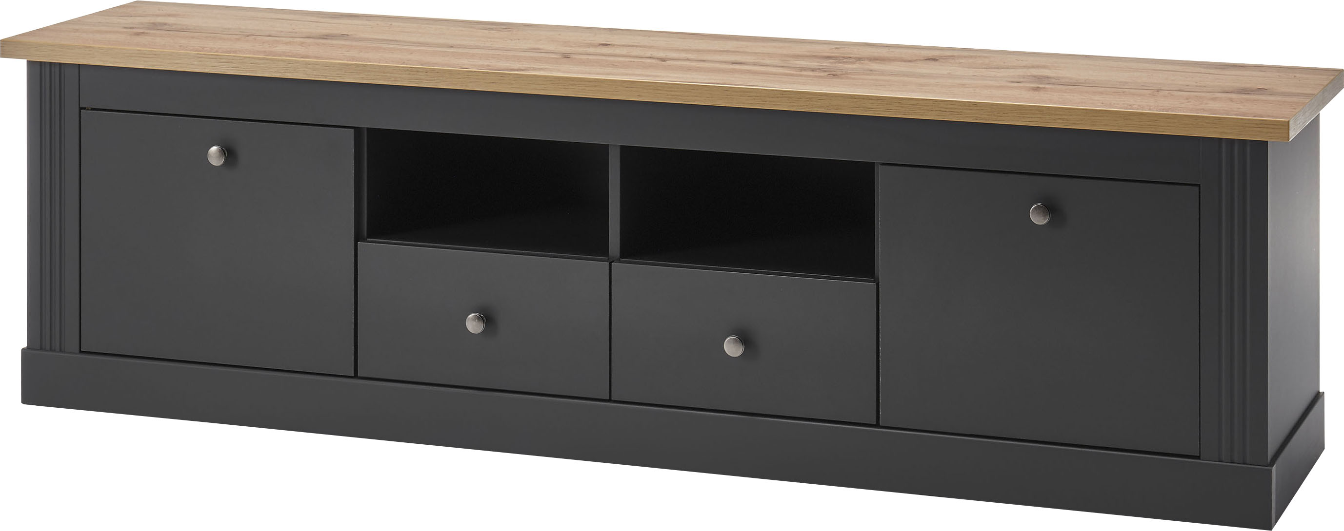 OTTO home Lowboard "Westminster, TV-Unterteil im Landhausstil, Kommode, TV-Schrank" Metallgriffe, viel Stauraum, in 2 Farben & drei Größen erhältlich