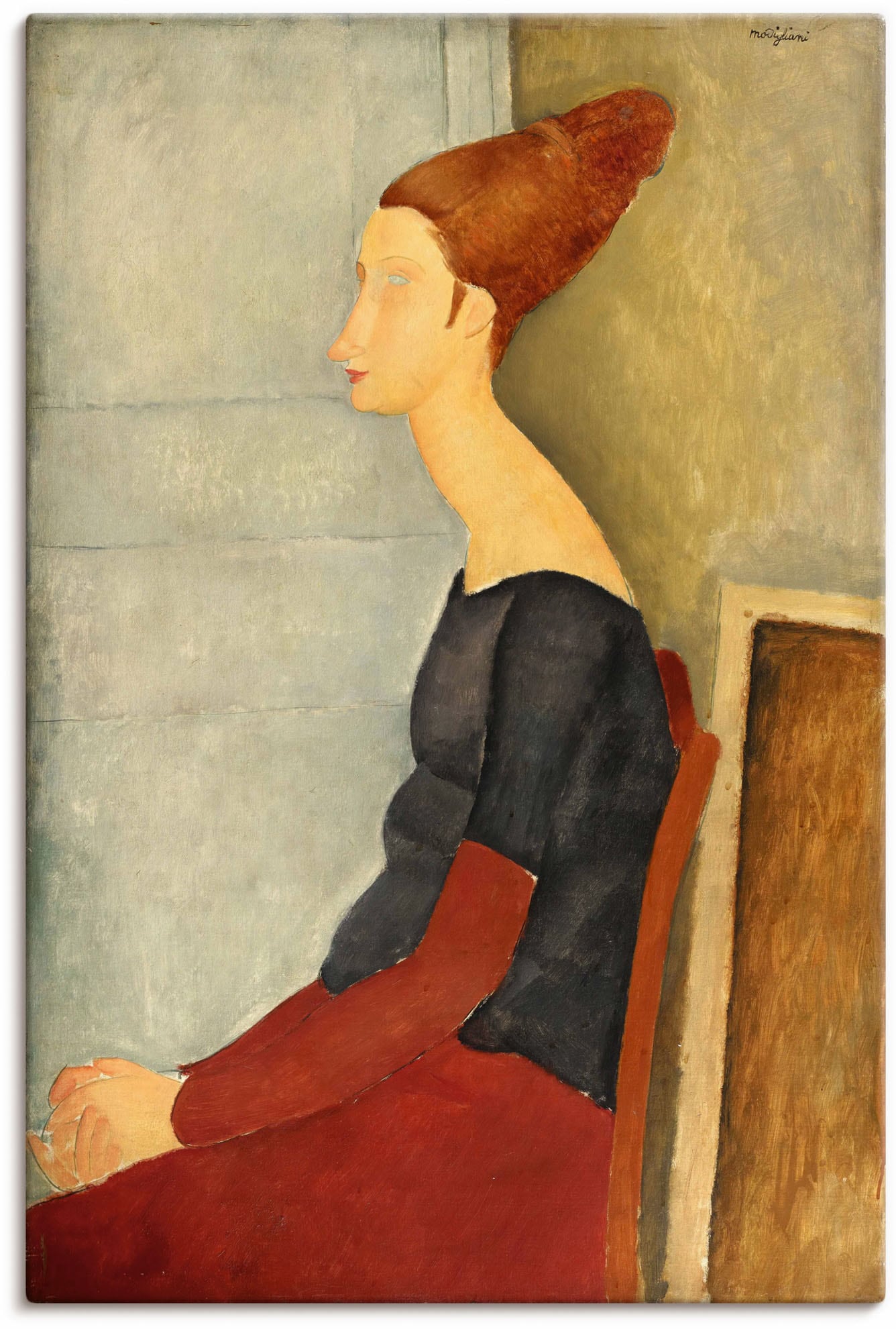 Artland Leinwandbild "Jeanne Hébuterne mit Henna. 1918", Bilder von Frauen, (1 St.), auf Keilrahmen gespannt