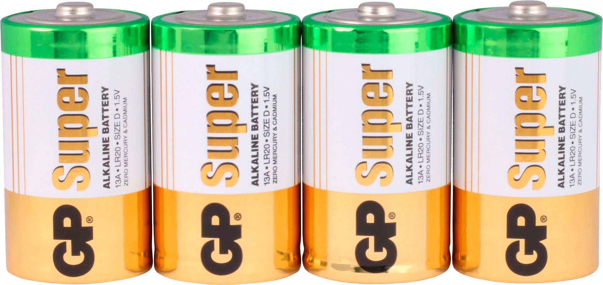 GP Batteries Batterie »Super Alkaline D«, LR20, 1,5 V, (Set, 4 St.)