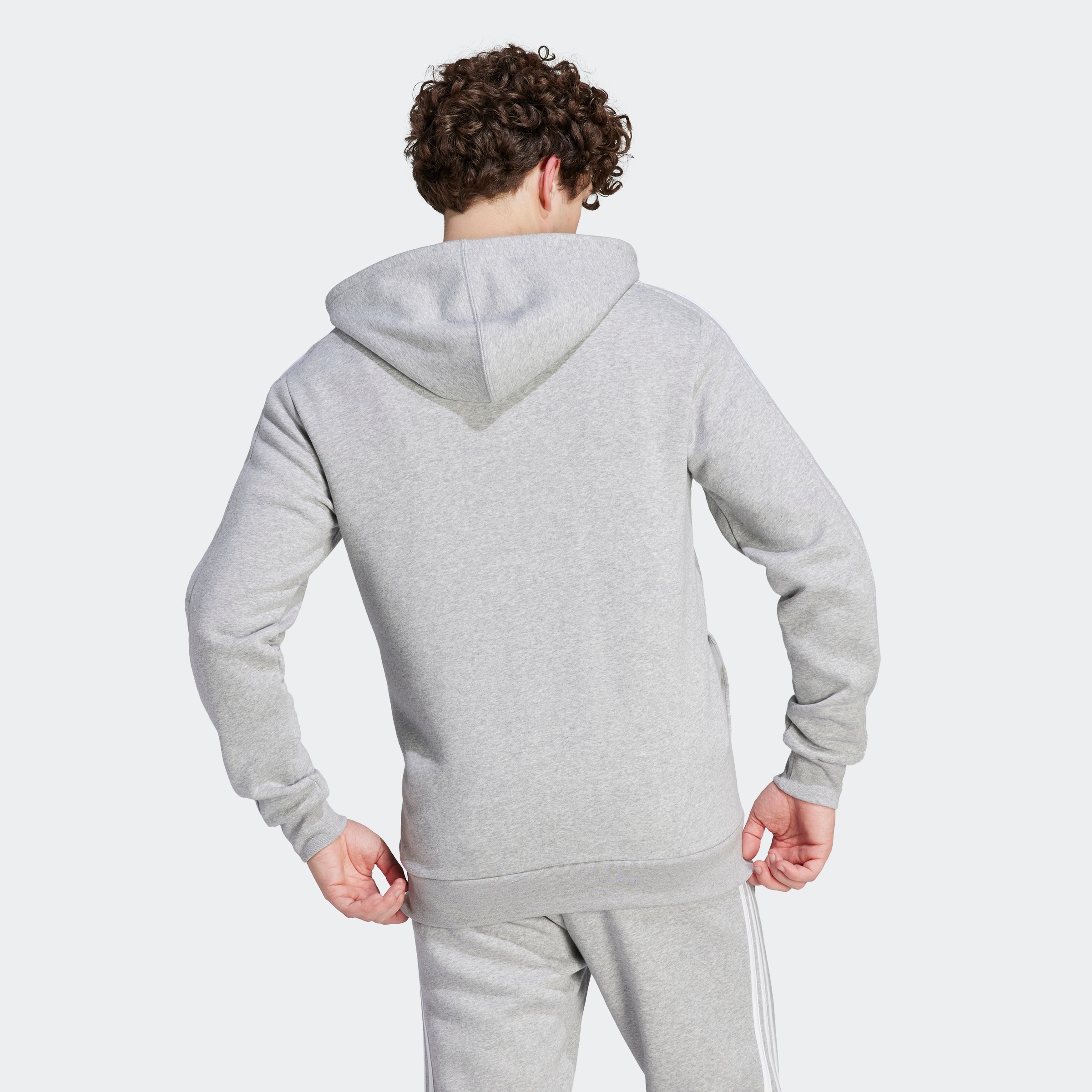 adidas Sportswear Kapuzensweatjacke »ESSENTIALS 3STREIFEN KAPUZENJACKE«, angenehmes Material aus Baumwollmix