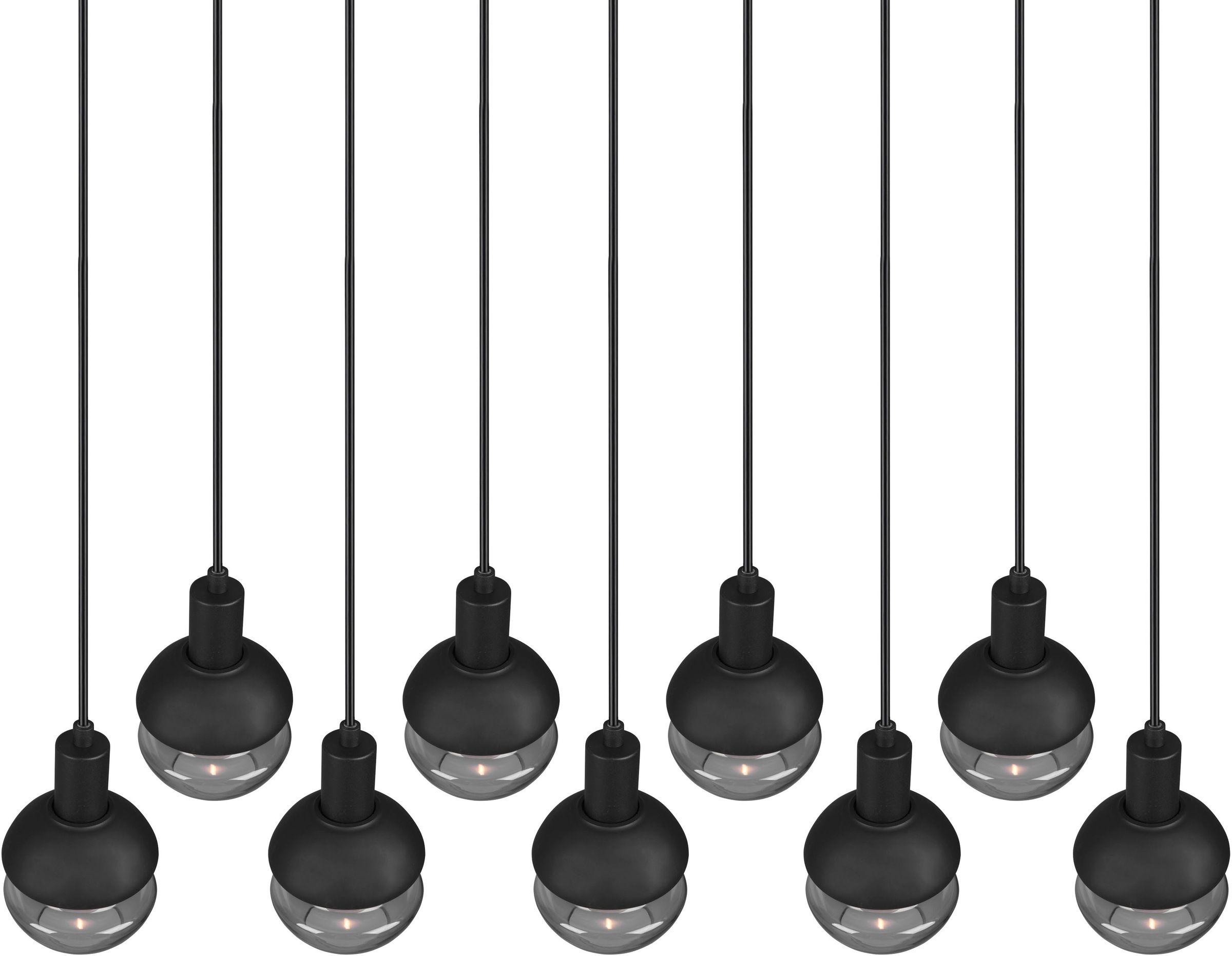 TRIO Leuchten Pendelleuchte »Mela«, 9 flammig, Leuchtmittel E14 | ohne Leuchtmittel, Hängelampe 5-flammig Glasschirm, exkl 9xE14 max 25W höhenverstellbar