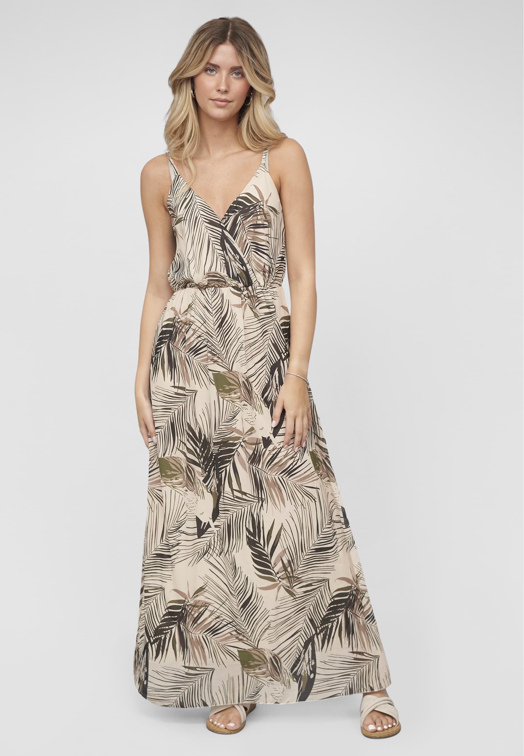 CLOUD 5IVE Shirtkleid »CLOUD 5IVE 2-Layered Maxi-Dress Tropical Print« 1 Stk. tlg.