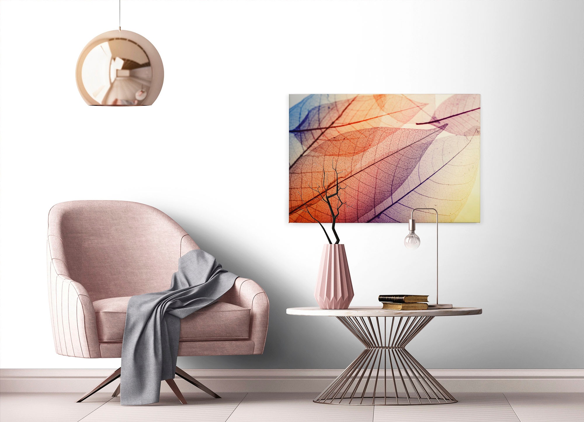 A.S. Création Leinwandbild »Limpid Leaf«, Kunst-Natur-Kinder, (1 St.), Keilrahmen Moderne Blätter Bunt Leinwand-Bild Wohnzimmer modern Kinder
