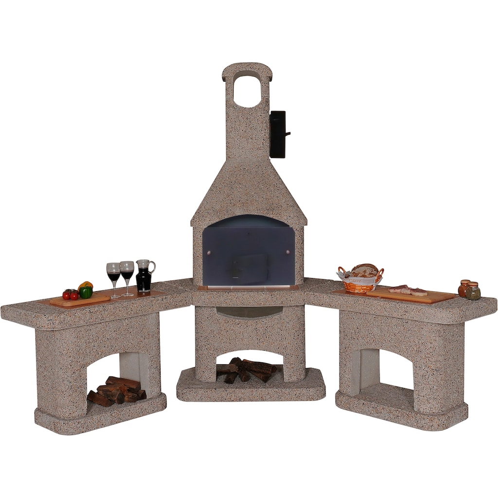 WELLFIRE Grillkamin »Außenküche Nova Quatro«, BxTxH: 188x73x215 cm