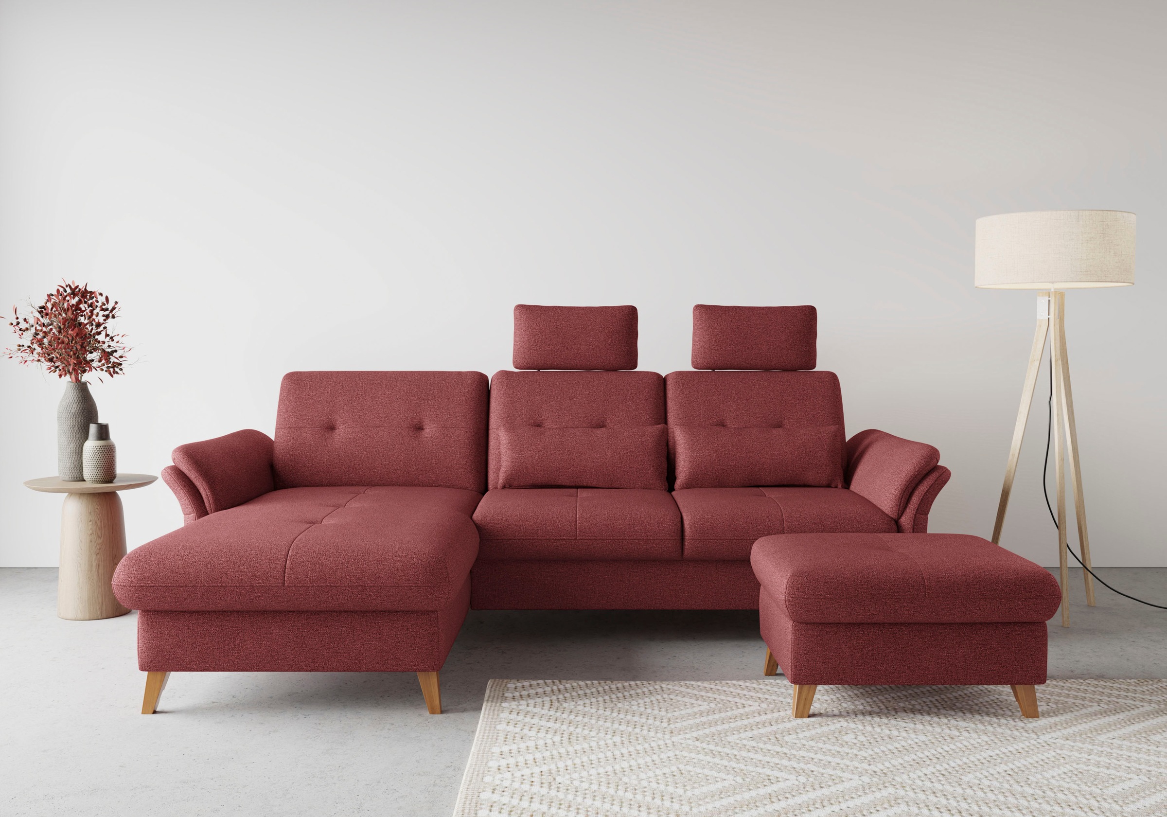 sit&more Ecksofa »Göteborg«, Sitztiefenverstellung und Federkern, wahlweise mit Bettfunktion