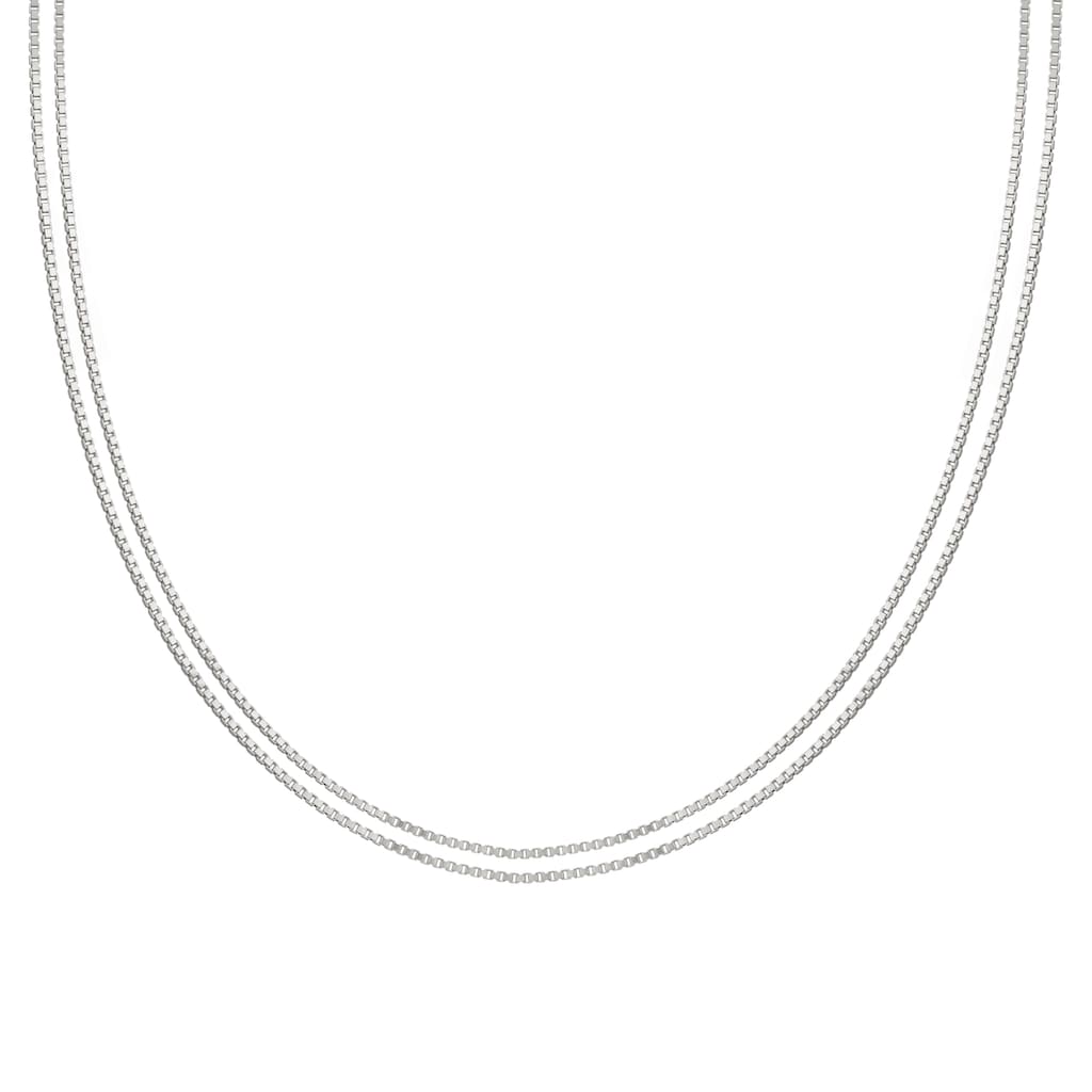 CAÏ Collierkettchen »925/- Sterling Silber Venezianer Kette rhodiniert zweireihig«