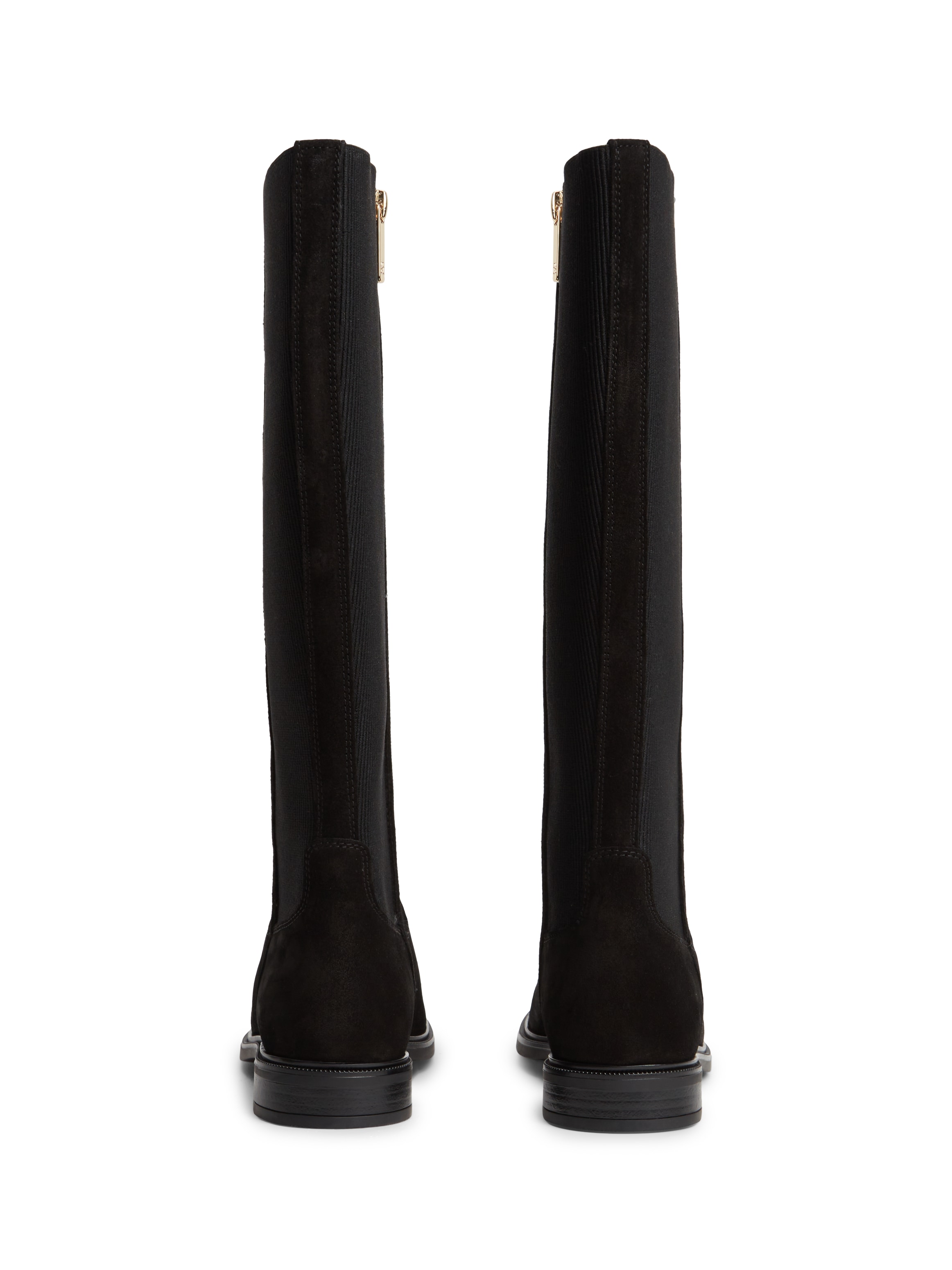 Tommy Hilfiger Stiefel »ENAMEL FLAG SUEDE HIGH CHELSEA«  Blockabsatz, Langschaftstiefel mit Label-Flag