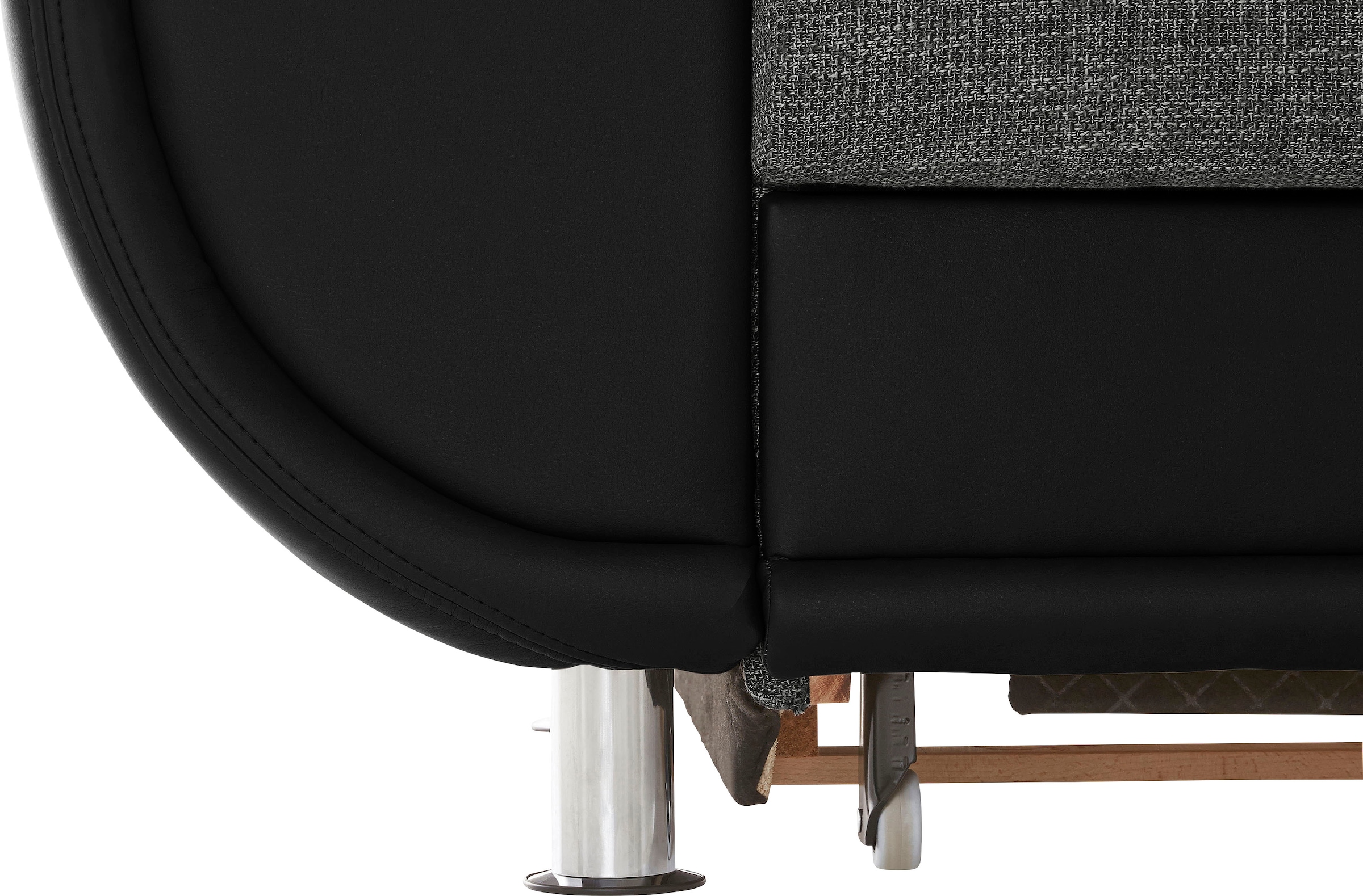 TRENDMANUFAKTUR Wohnlandschaft »Rondo 3, zeitlos und modern, im Materialmix, U-Form«, wahlweise für mehr Komfort mit Federkern, wahlweise mit Bettfunktion