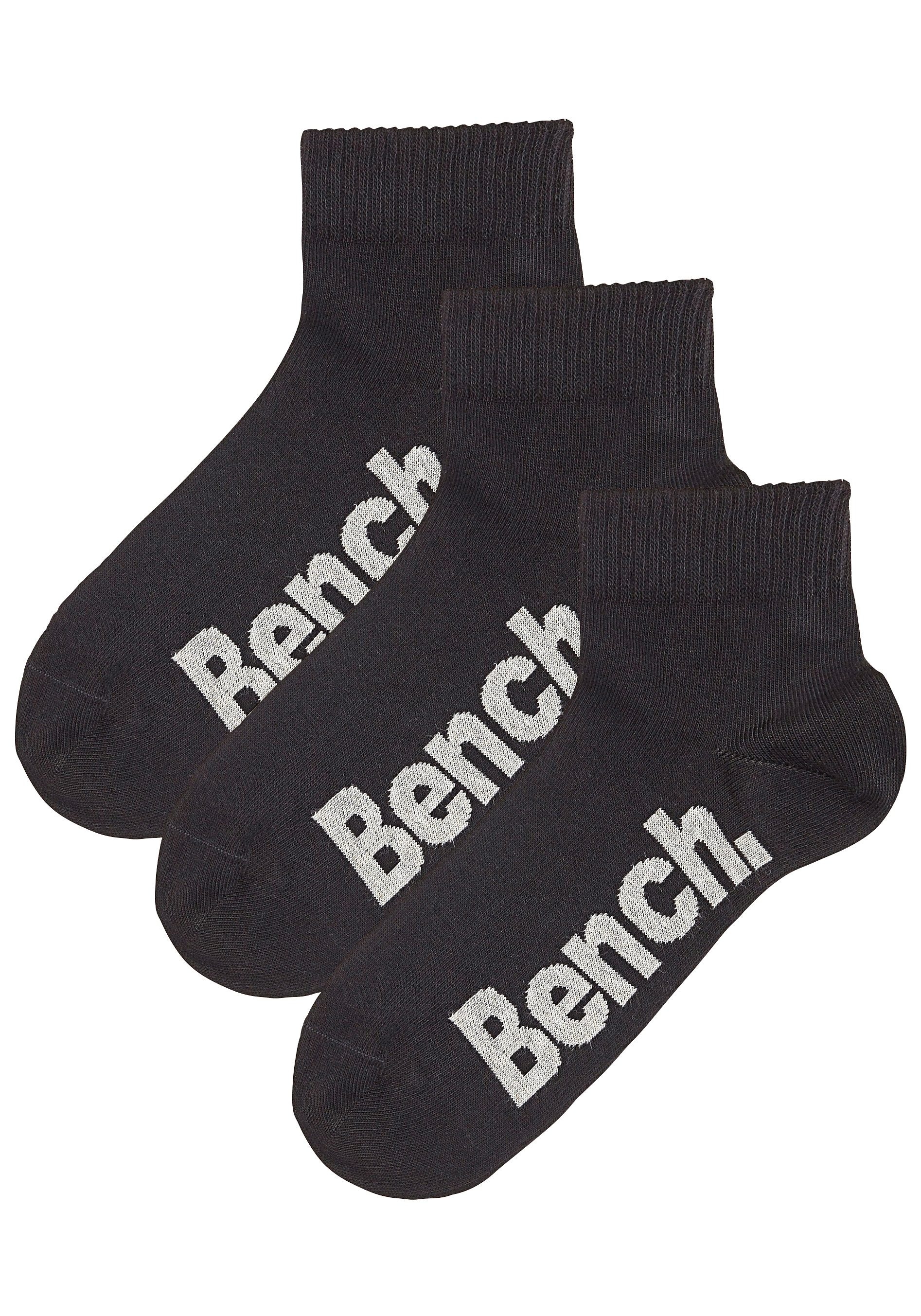 Bench. Kurzsocken, (Set, 3 Paar), mit bequemen Rippbündchen