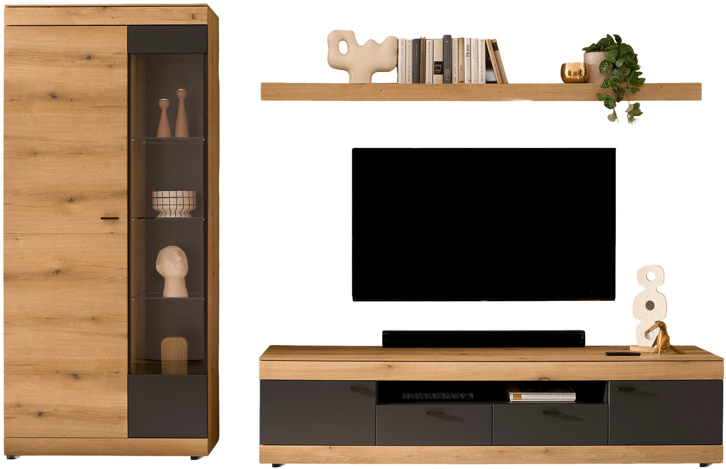 Home affaire Wohnwand »Soleto, zeitlose Anbauwand, Komplettset im modernen Stil« Komplett-Set, 3 Stk. tlg.