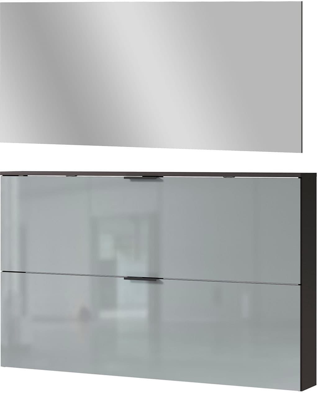 Garderoben-Set »Valega«, (2 St.), inkl. Schuhschrank mit Glasfronten und Spiegel