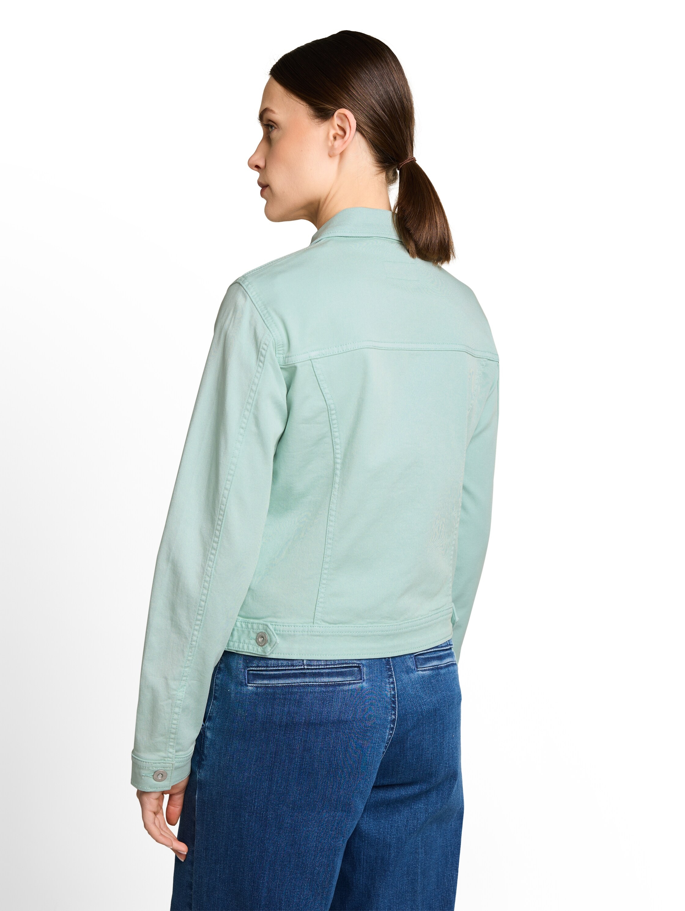 TOM TAILOR Jeansjacke ohne Kapuze mit Knopfleiste und Stretch