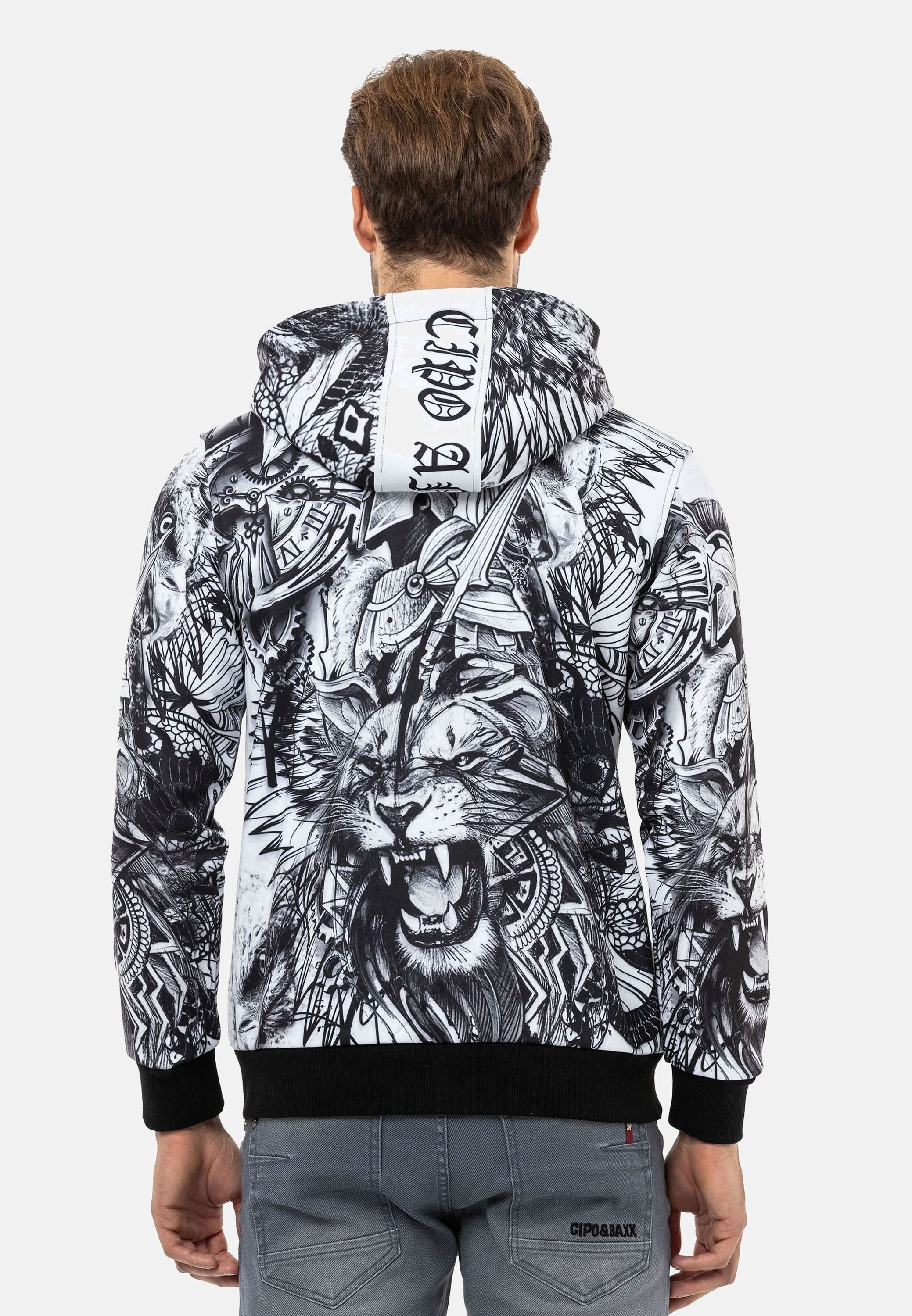 Cipo & Baxx Sweatjacke "Jacken", 1 Stk. mit auffälligem Print, CL559 günstig online kaufen