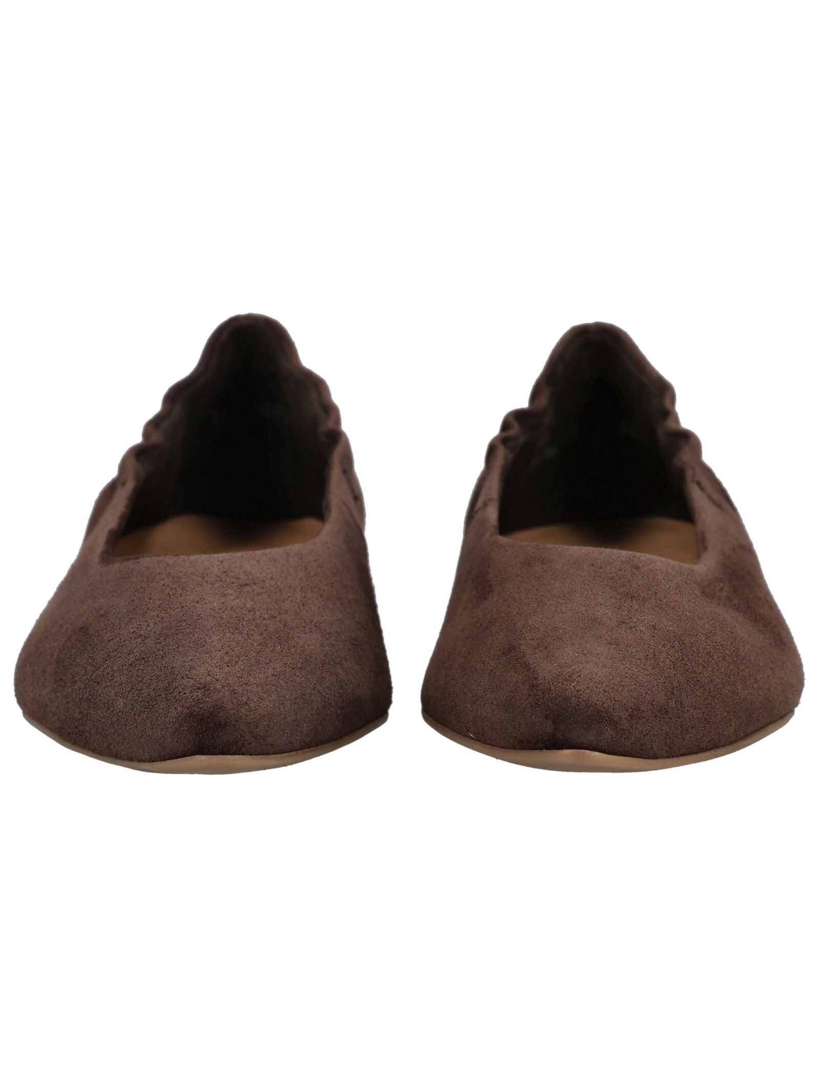Ballerina PAUL GREEN "Paul Green Ballerinas Veloursleder", Damen, Gr. 38,5, dunkelbraun, Veloursleder, Schuhe Ballerina 4