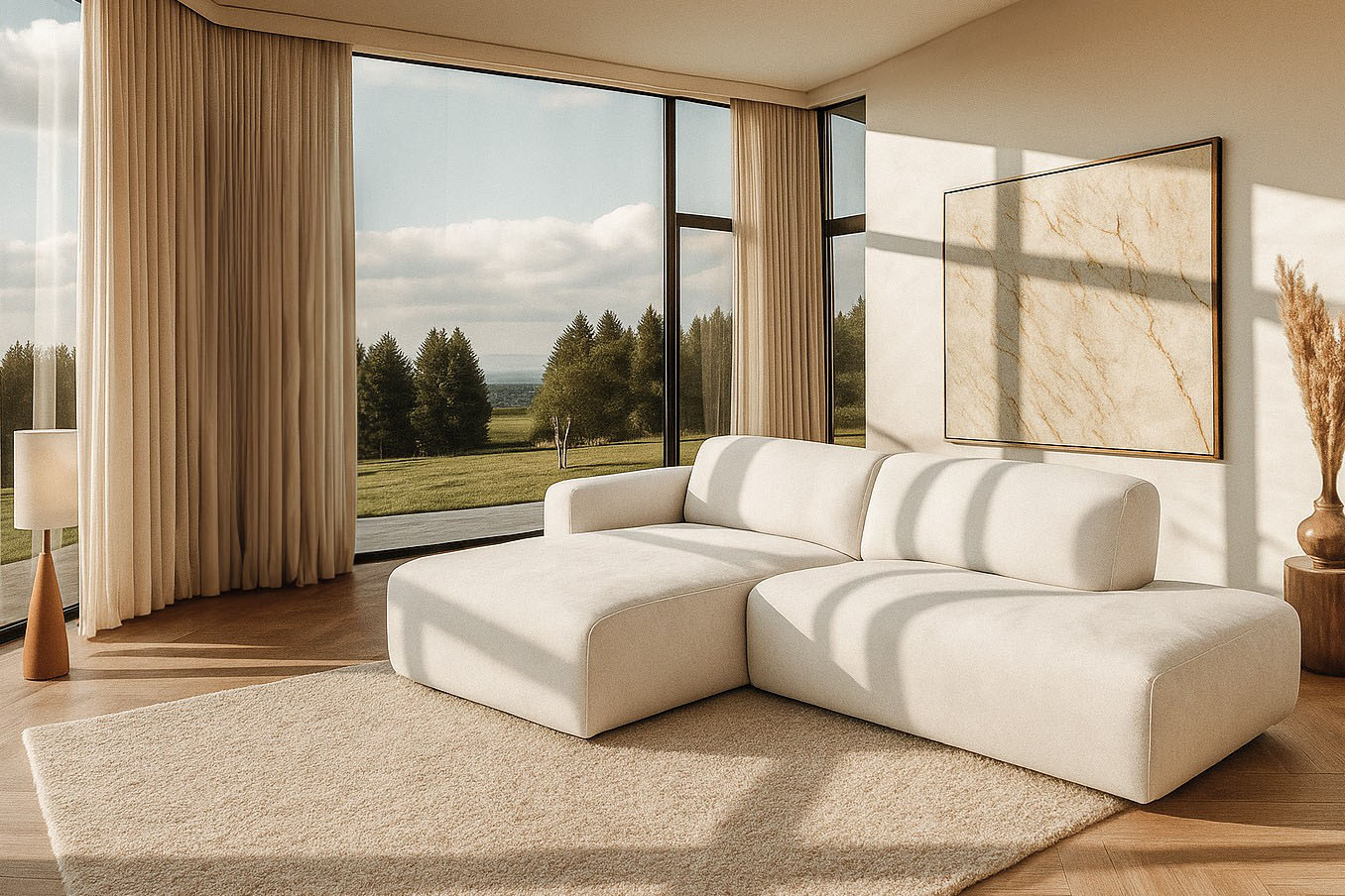 OTTO home Ecksofa "Myrland Kompaktsofa" Breite 263 cm, Chenille, Easy Clean Stoff, mit Kaltschaum