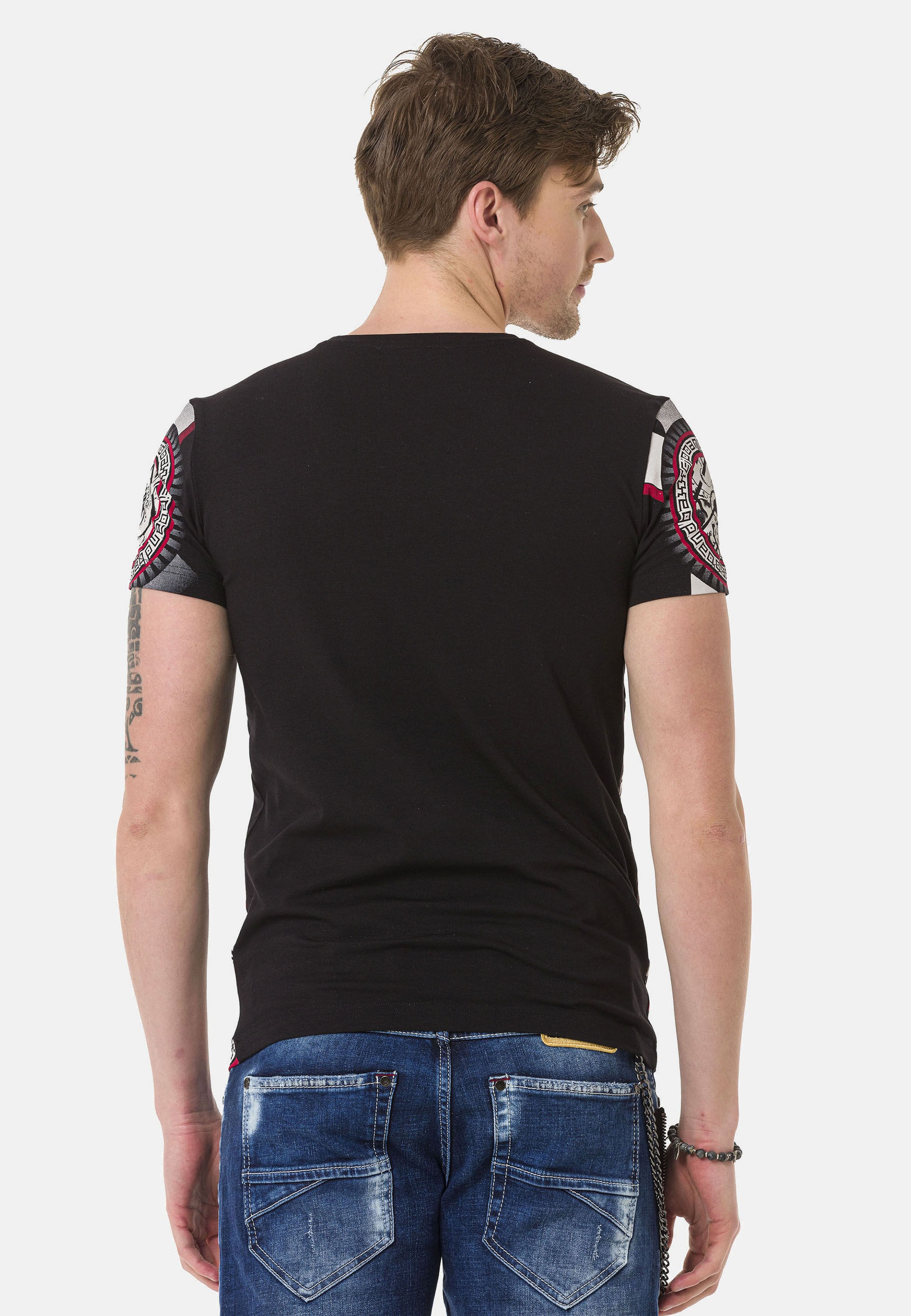Cipo & Baxx T-Shirt »T-Shirt«, Frontprint mit verschiedenen Elementen