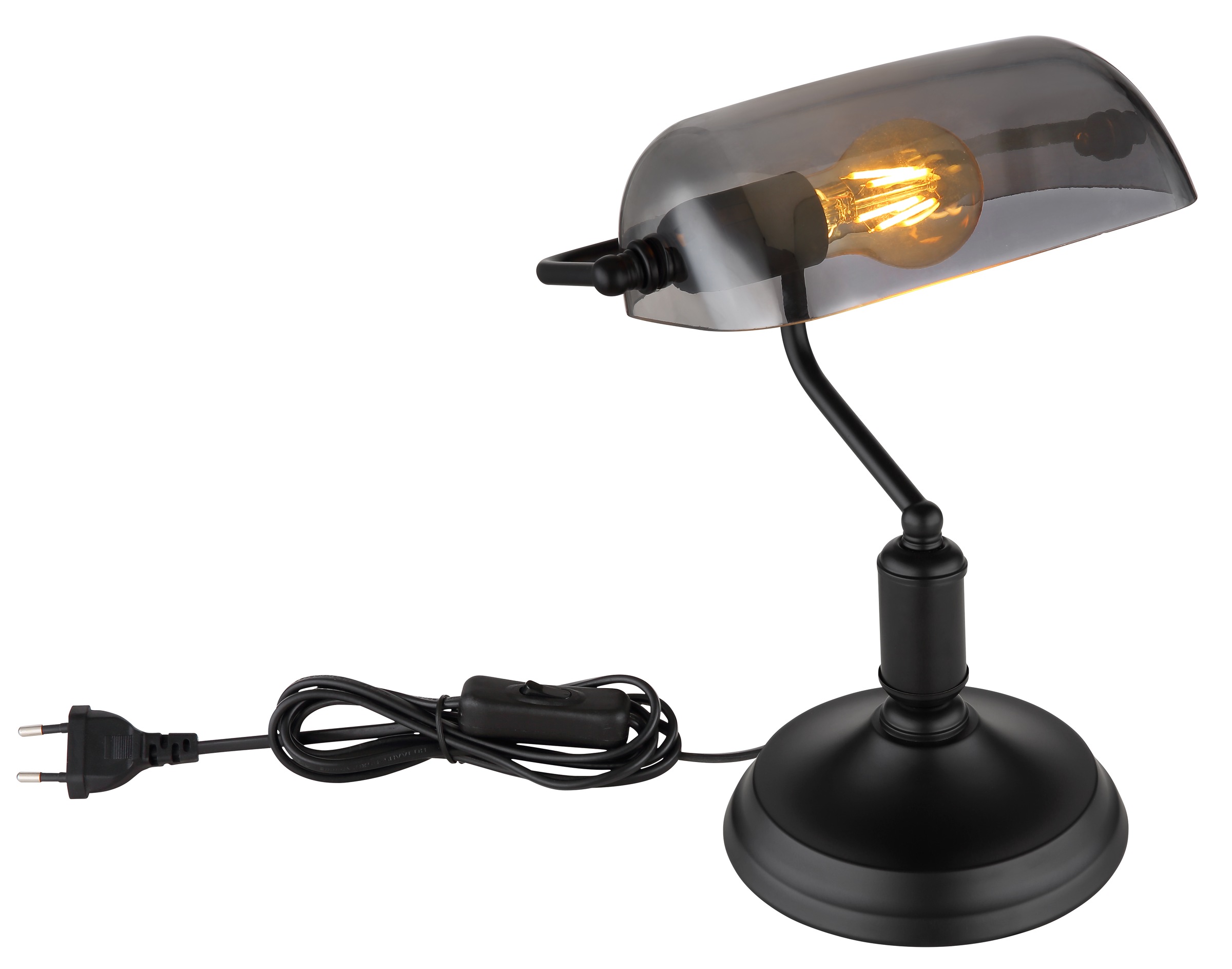 GLOBO LIGHTING LED Tischleuchte »ANTIQUE«, 1 flammig, Leuchtmittel E27 | ohne Leuchtmittel, Bankerleuchte Bankerlampe