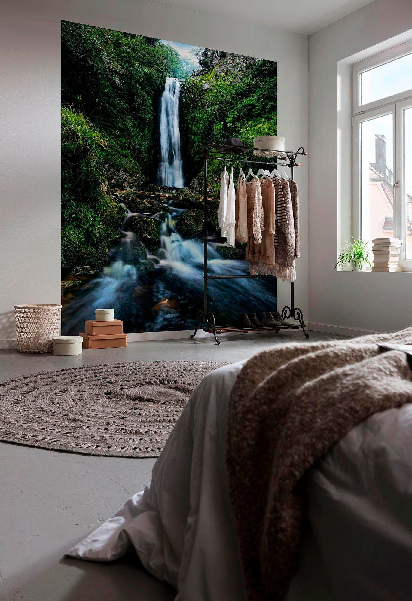 Komar Vliestapete »Digitaldruck Vlies - Glenevin Falls - Größe 200 x 250 cm«, bedruckt, Wohnzimmer, Schlafzimmer