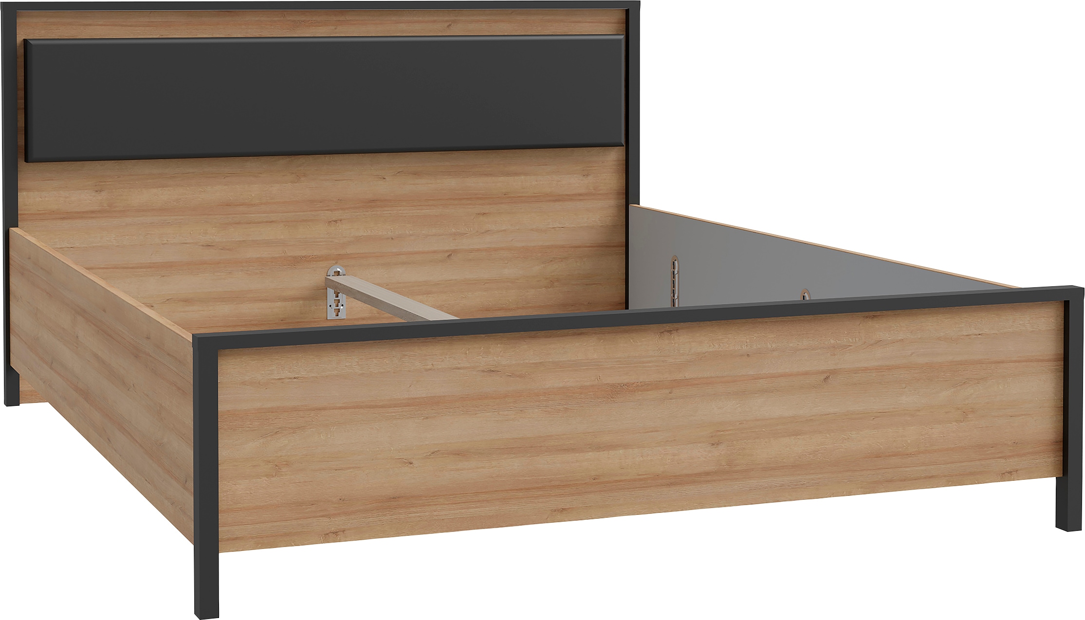FORTE Bettgestell »High Rock, Belastbar bis 240 KG«, (Liegefläche 160 cm x 200 cm), Kopfteil inklusive Beleuchtung