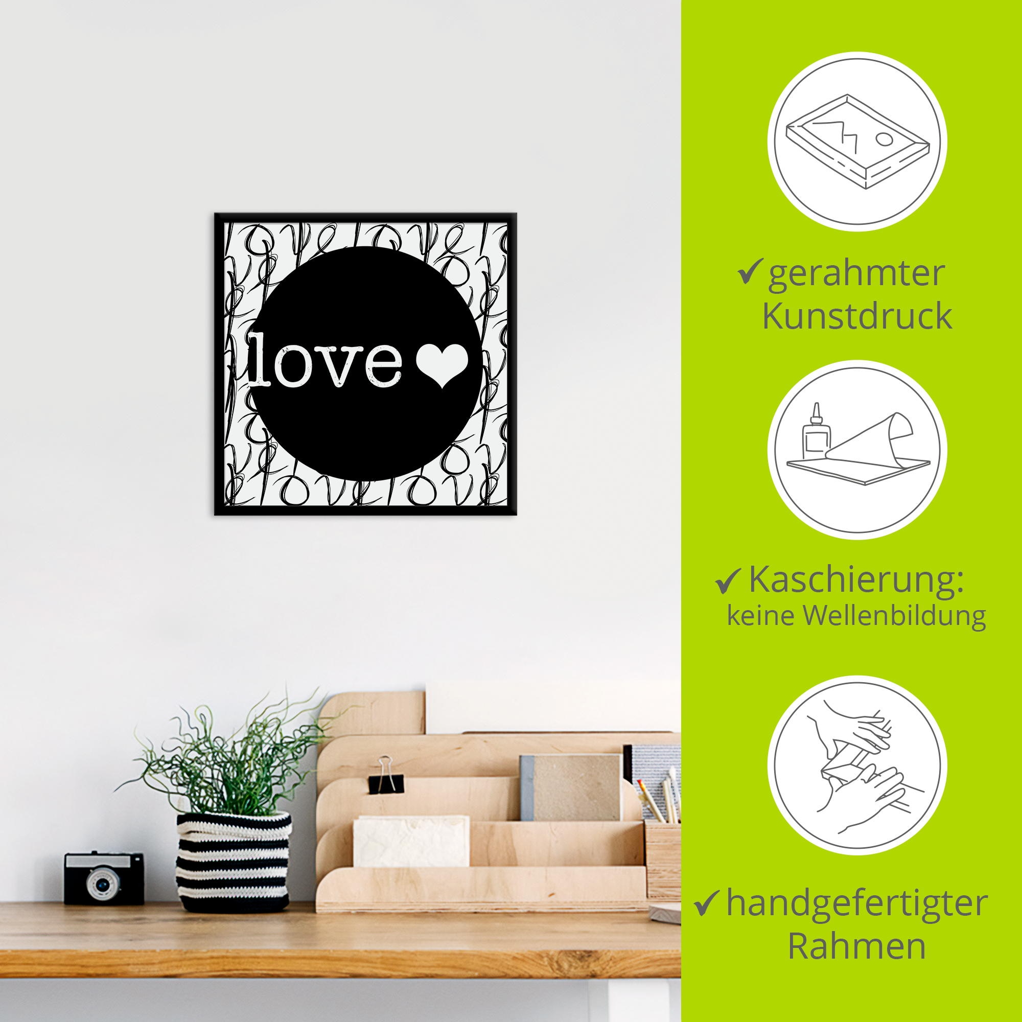 Artland Wandbild »Liebe II«, Sprüche & Texte, (1 St.)