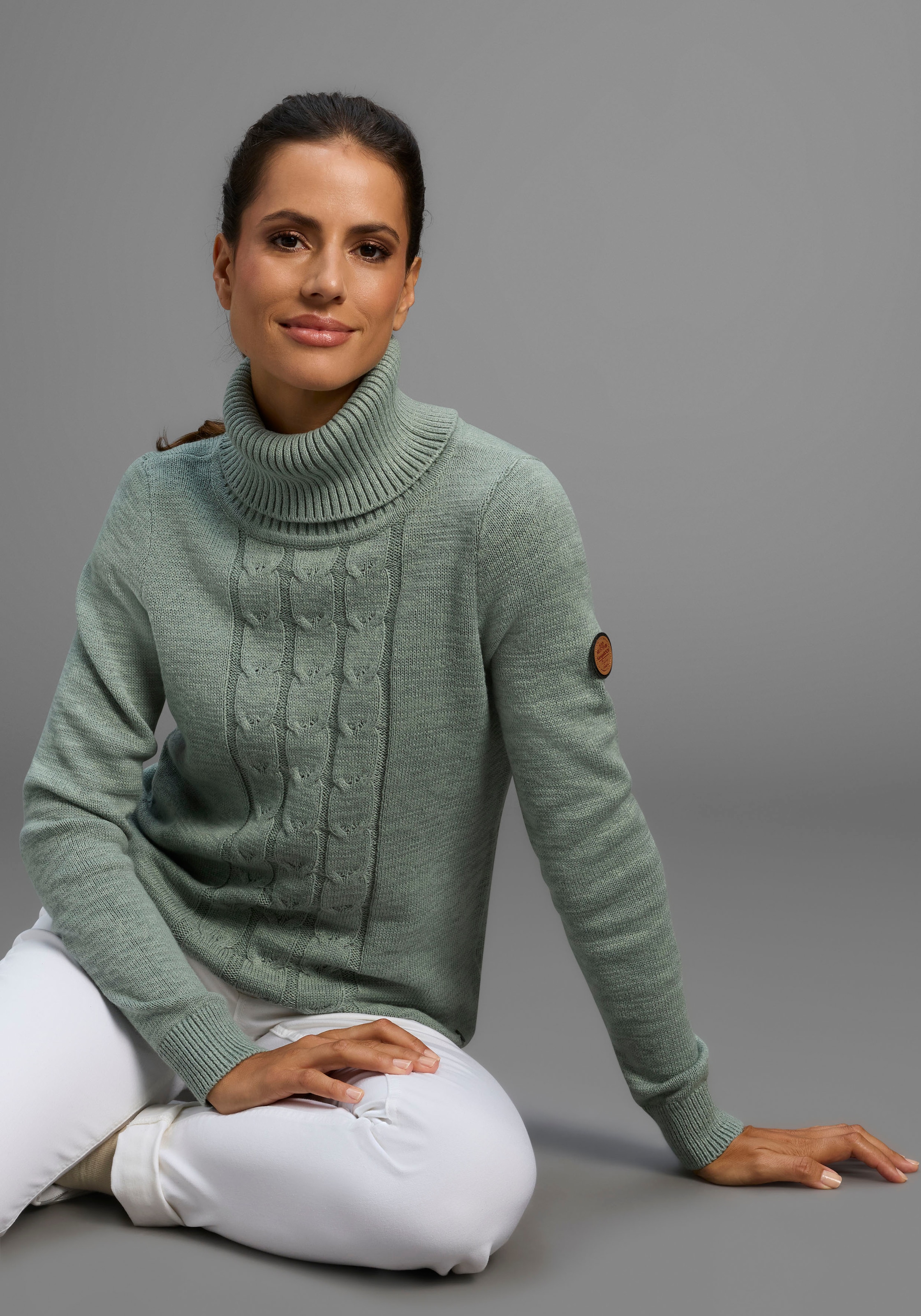 KangaROOS Rollkragenpullover, mit tollem Zopf-Strickmuster günstig online kaufen