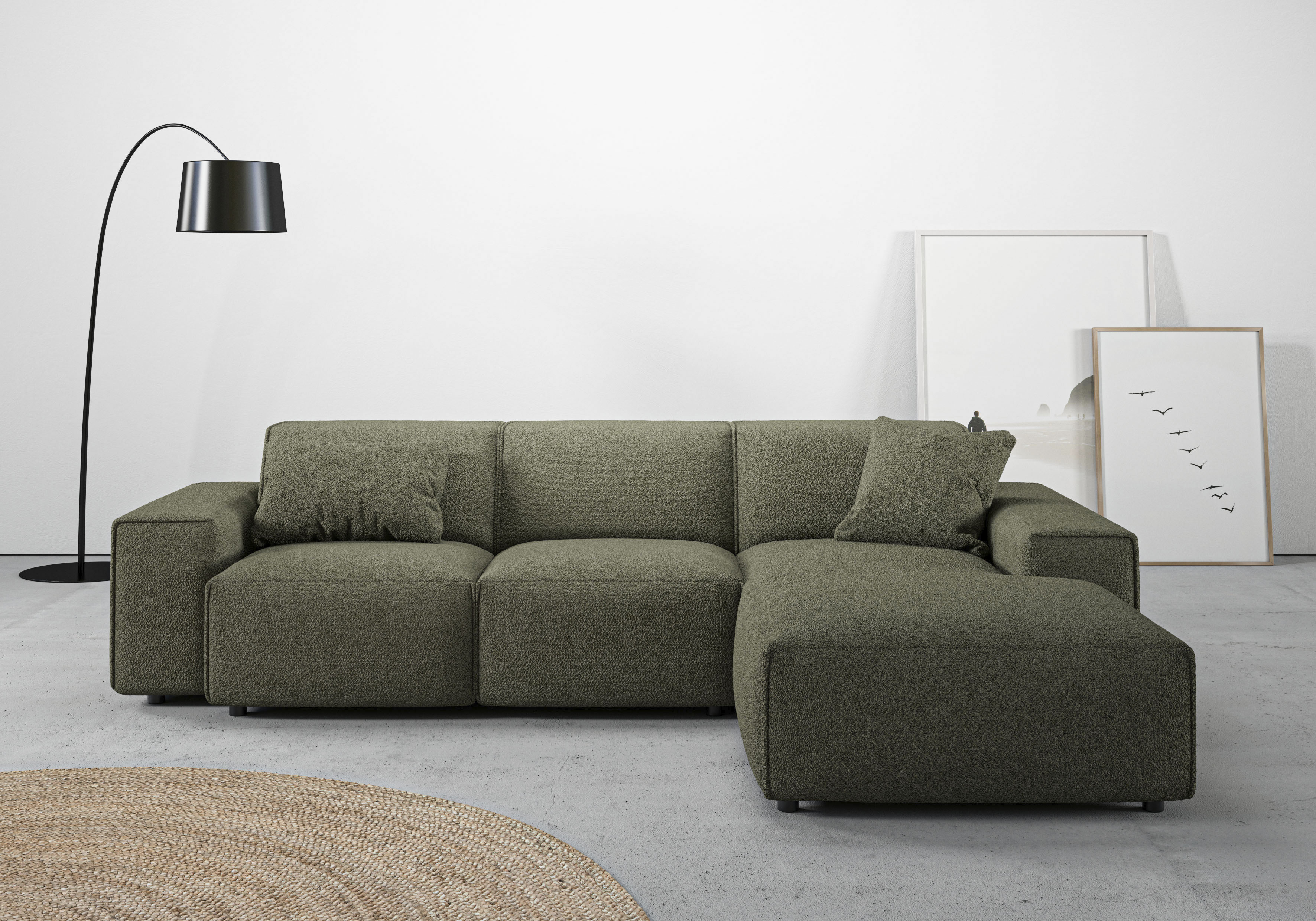 Home affaire Ecksofa "Glimminge L-Form auch in Breitcord, Feincord + Easy care-Bezug," Breite 264, Zierkissen